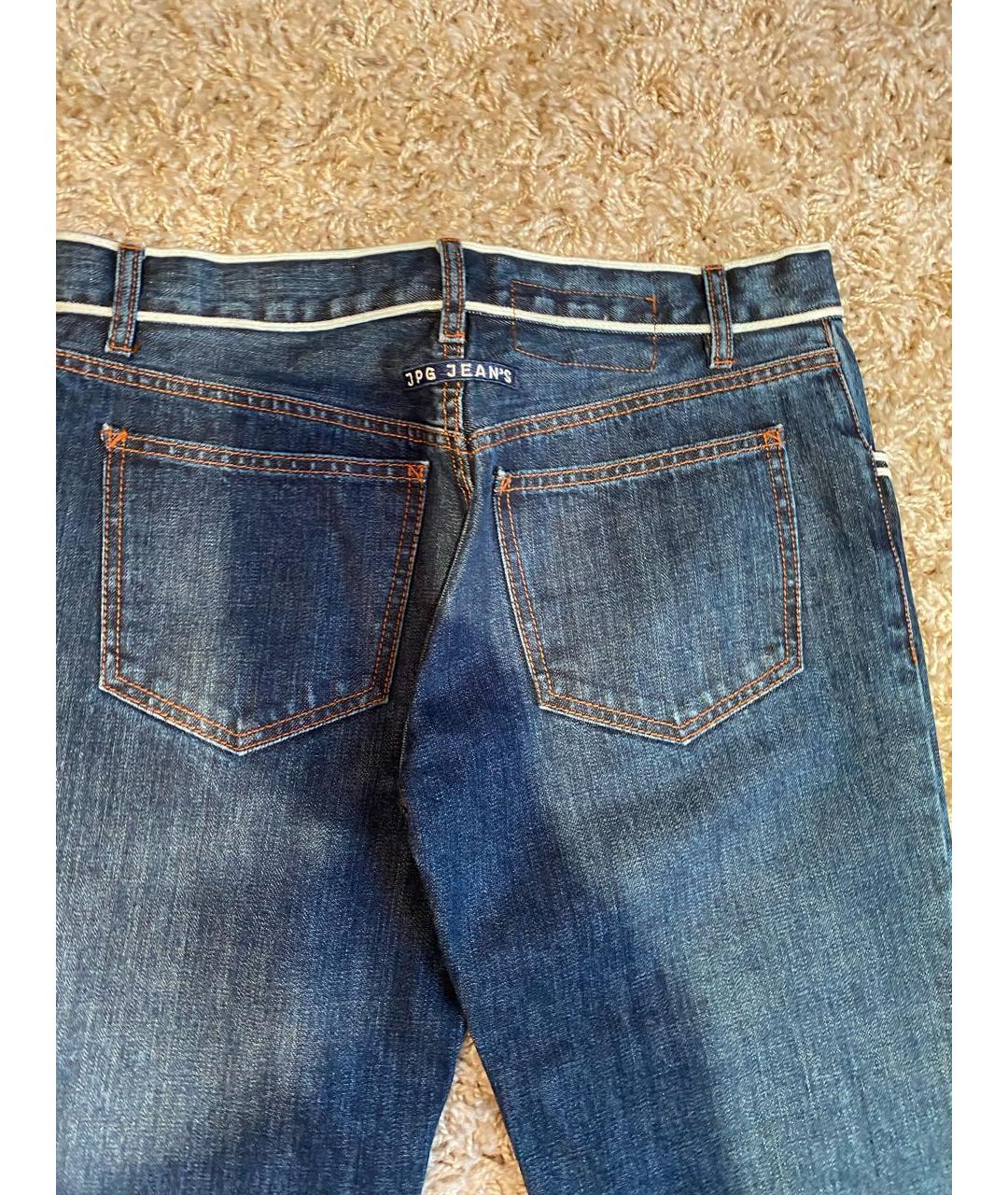 JEAN PAUL GAULTIER Синие хлопковые прямые джинсы, фото 3