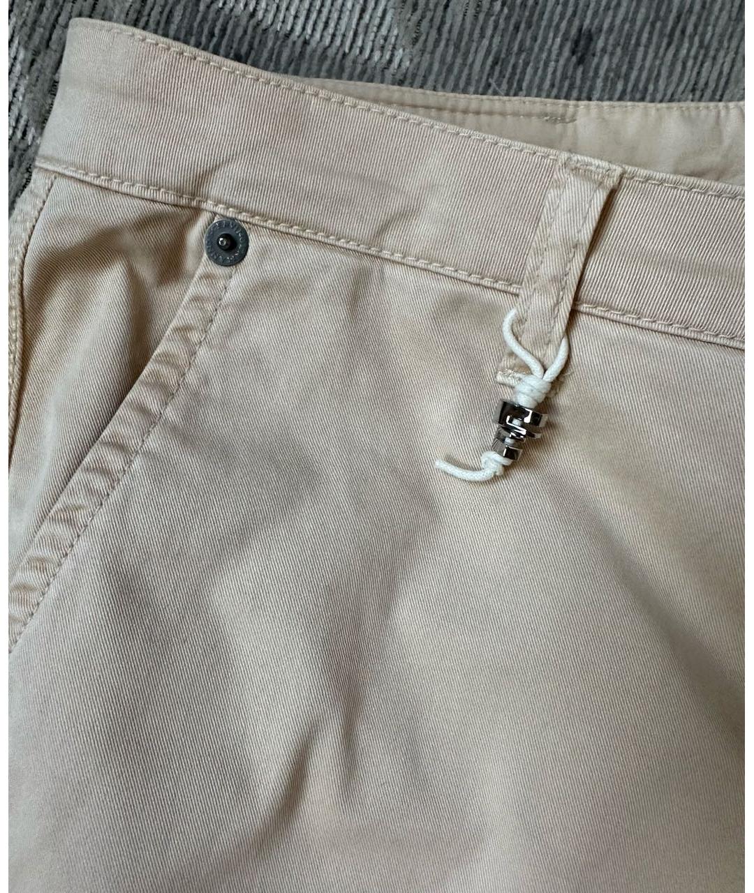ERMANNO SCERVINO Бежевые хлопковые брюки узкие, фото 8