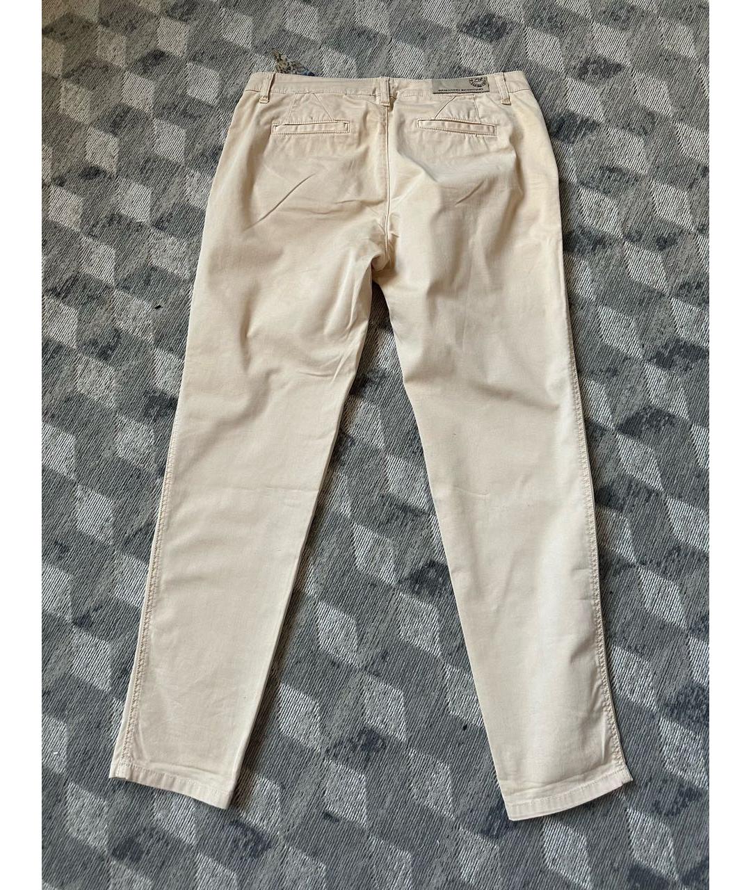 ERMANNO SCERVINO Бежевые хлопковые брюки узкие, фото 2