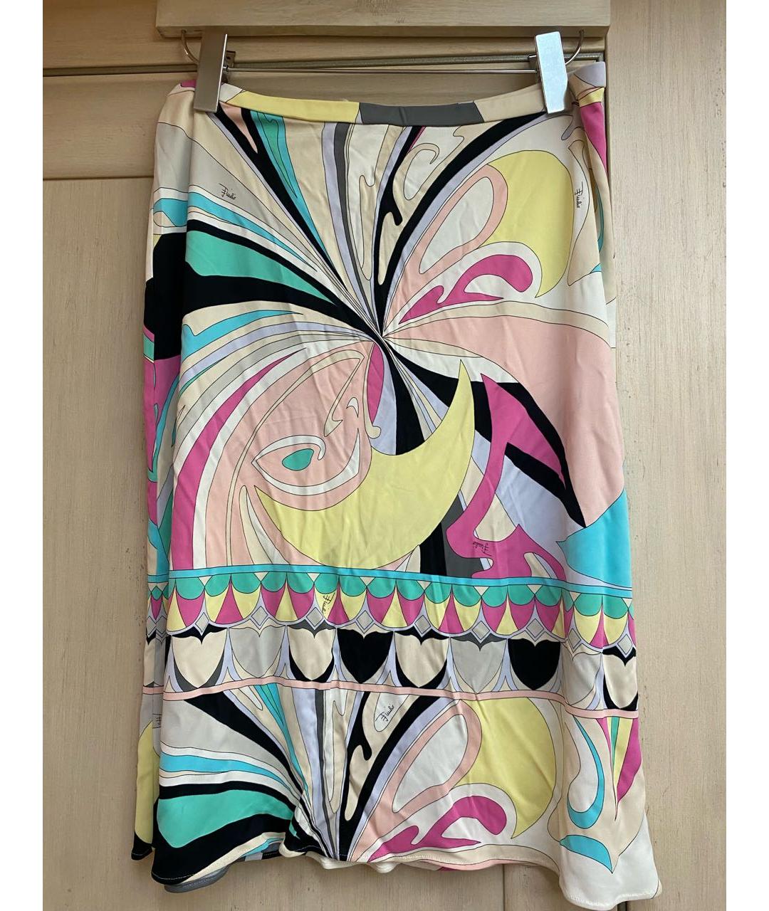 EMILIO PUCCI Голубой вискозный костюм с юбками, фото 2