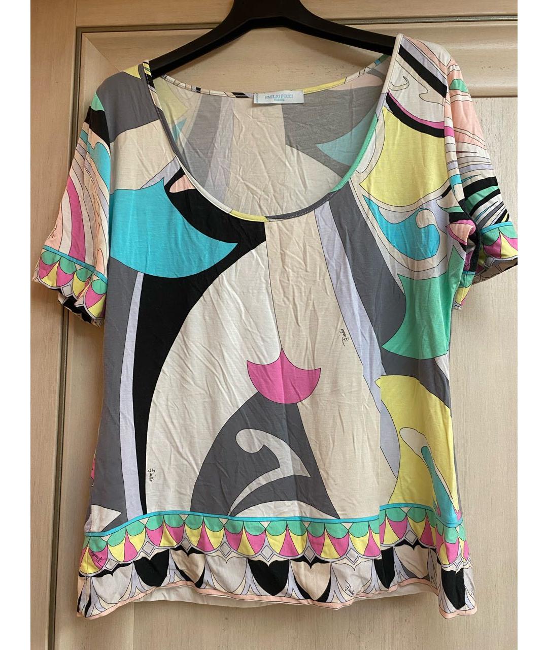 EMILIO PUCCI Голубой вискозный костюм с юбками, фото 8