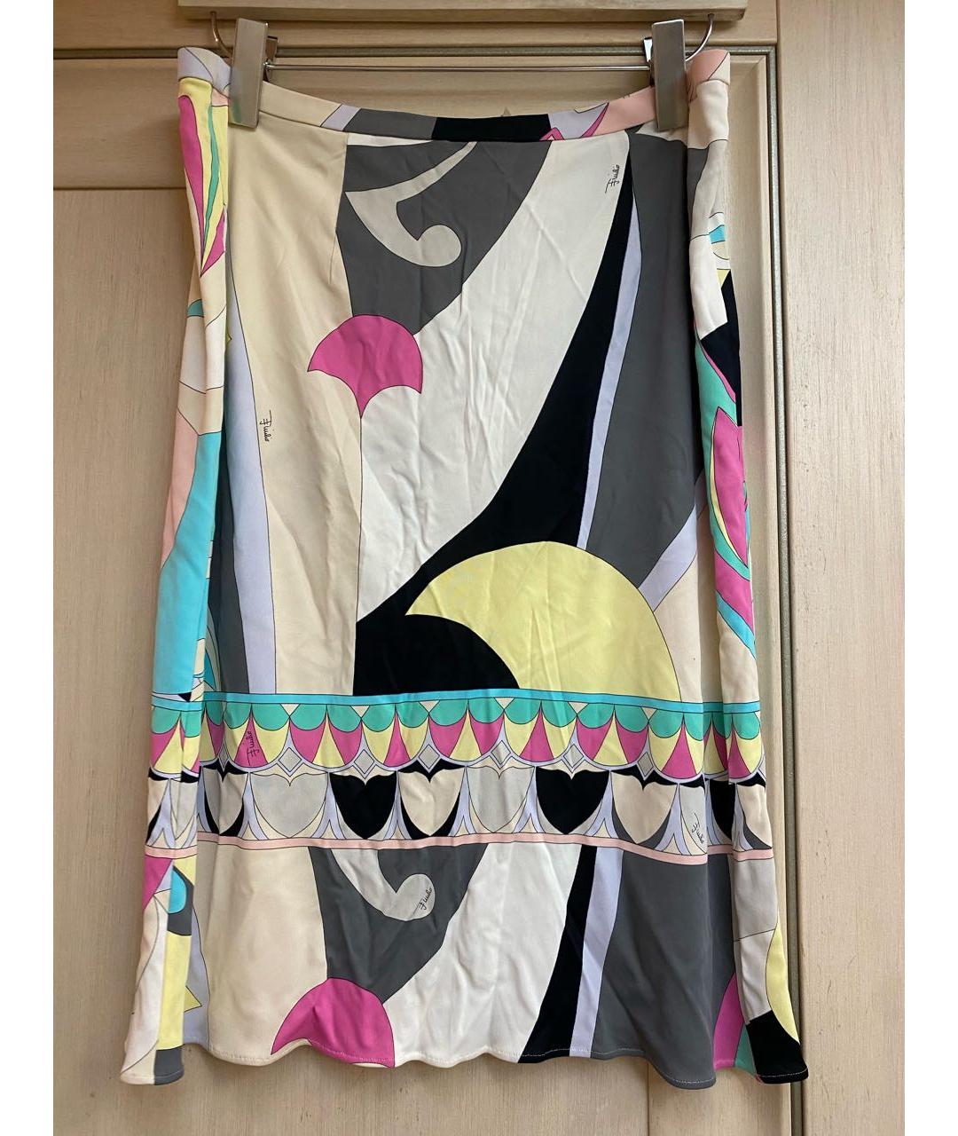 EMILIO PUCCI Голубой вискозный костюм с юбками, фото 4