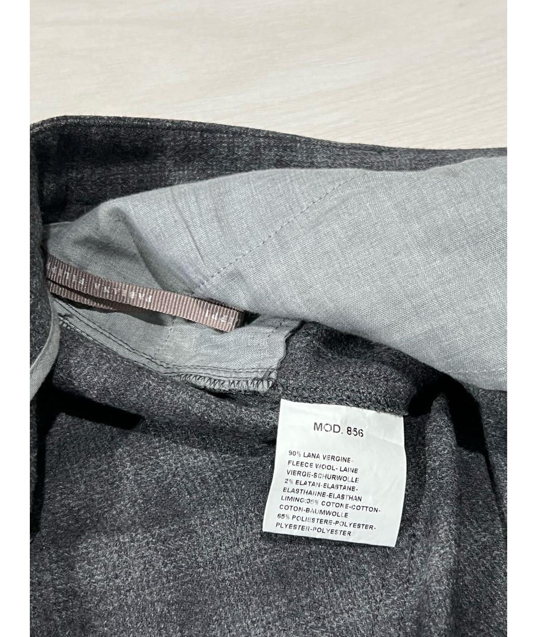 FABIANA FILIPPI Серые шерстяные брюки узкие, фото 6