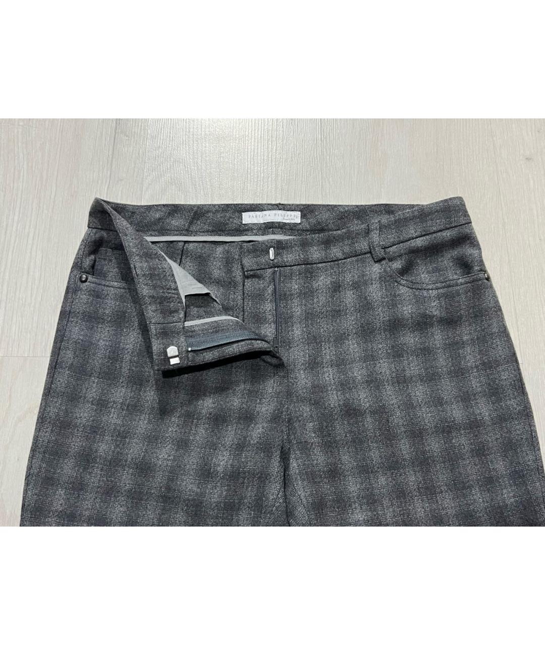 FABIANA FILIPPI Серые шерстяные брюки узкие, фото 4