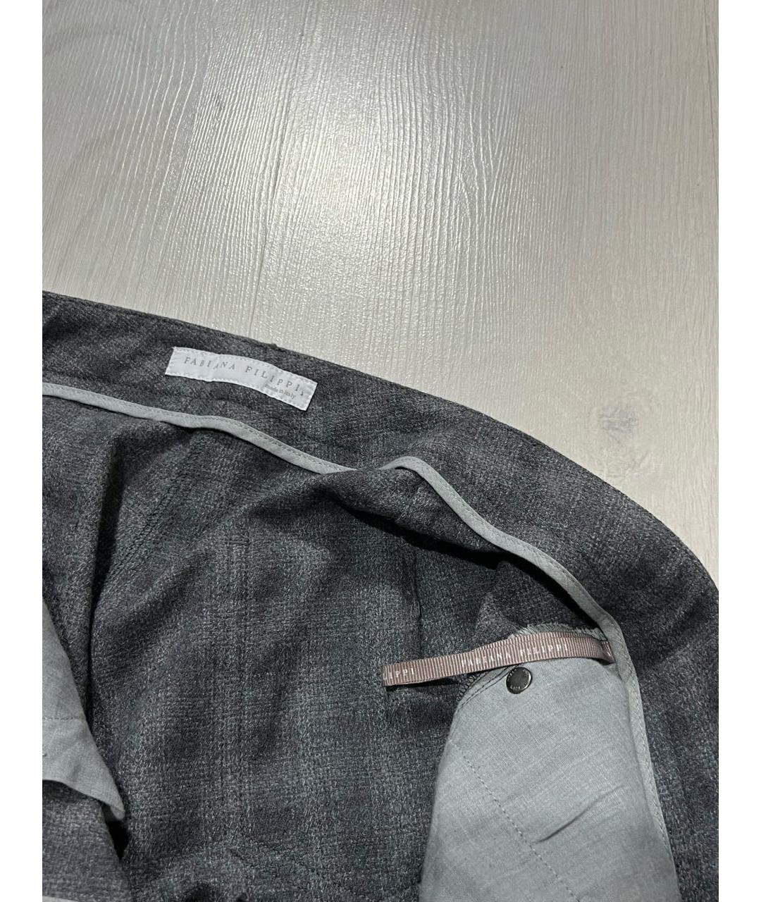 FABIANA FILIPPI Серые шерстяные брюки узкие, фото 5