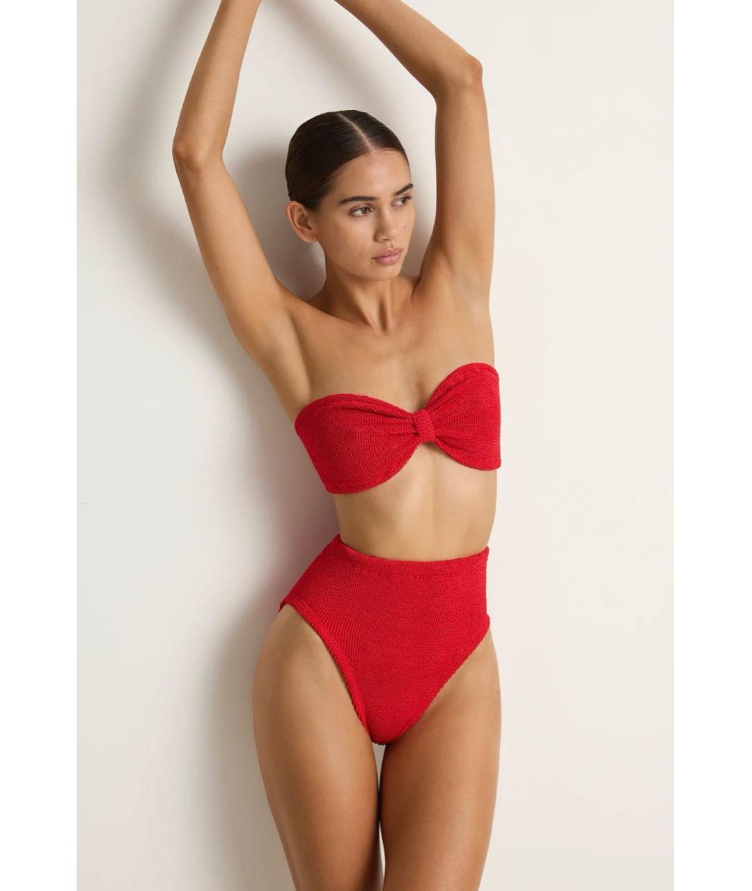 HUNZA G Красный полиамидовый купальник, фото 8