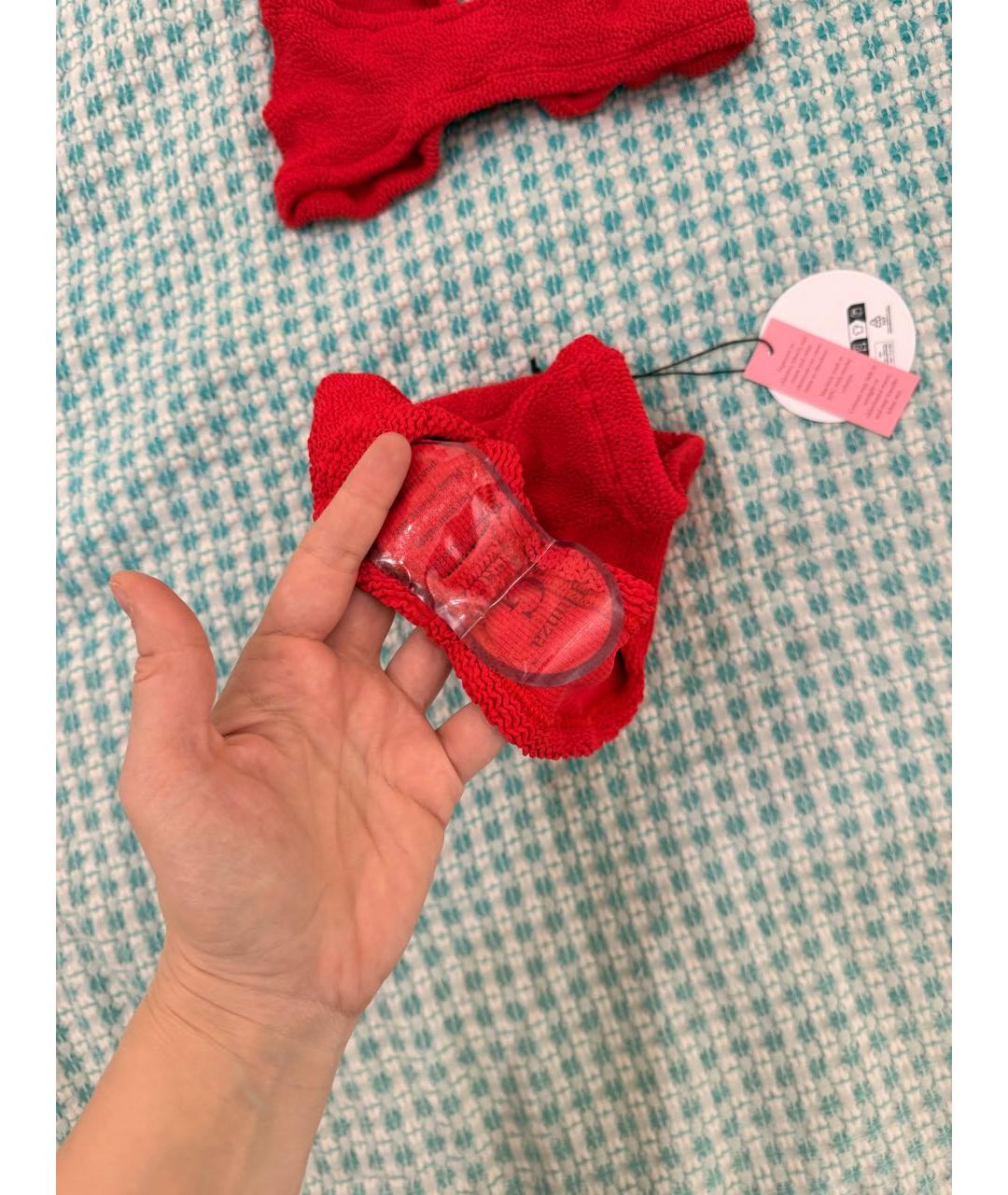 HUNZA G Красный полиамидовый купальник, фото 4