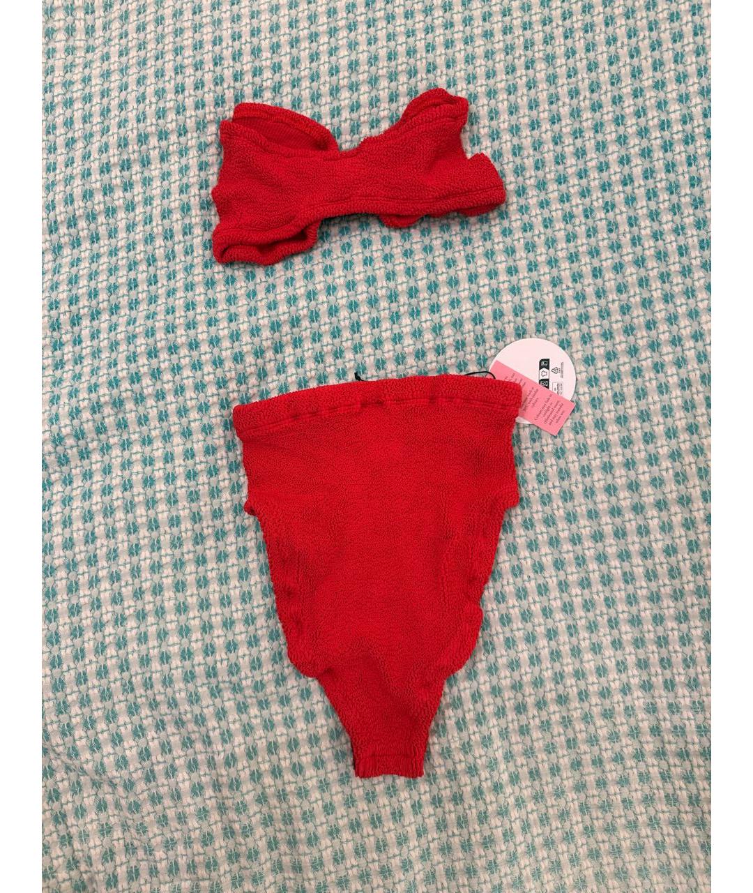 HUNZA G Красный полиамидовый купальник, фото 3