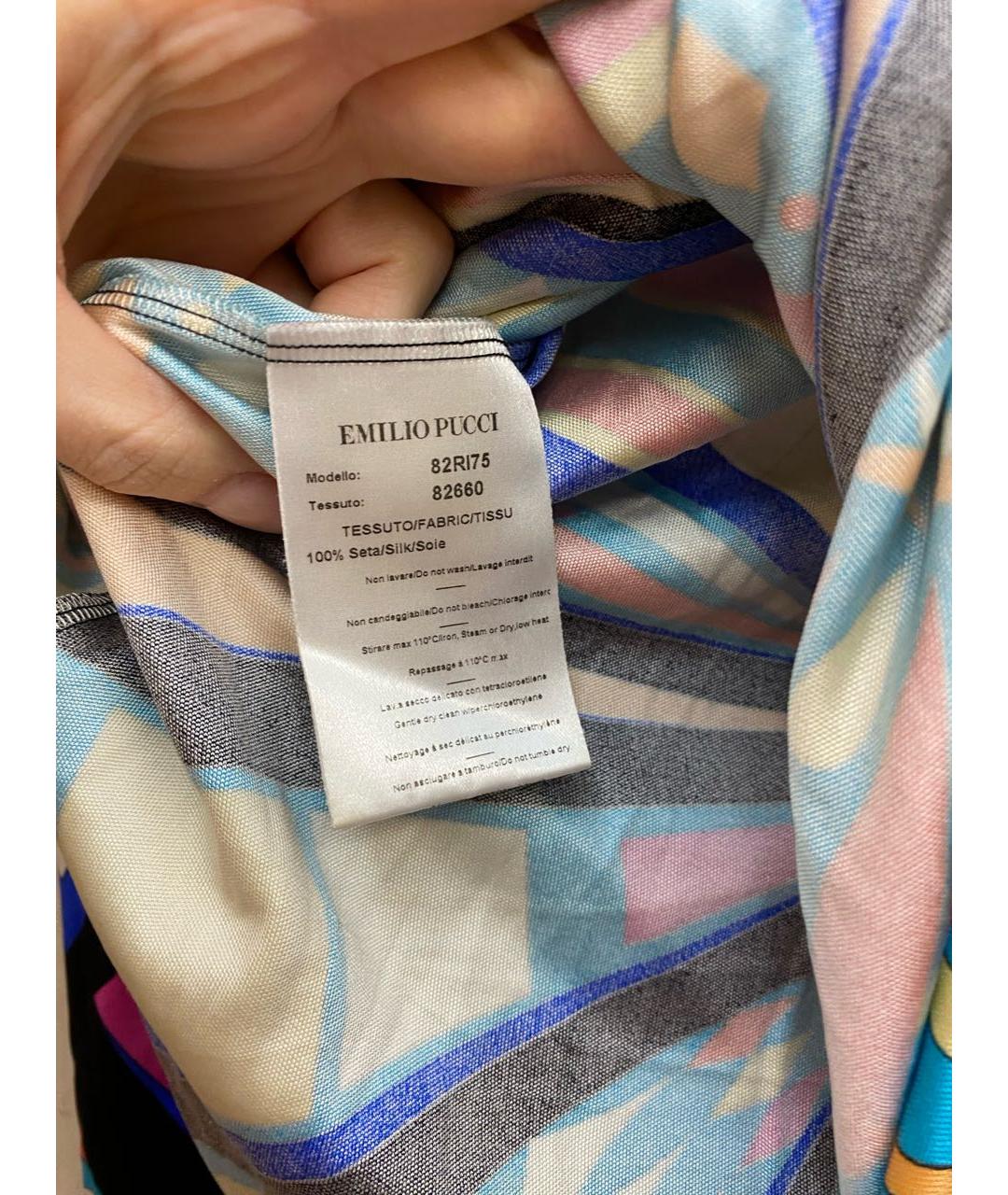 EMILIO PUCCI Мульти шелковое платье, фото 3