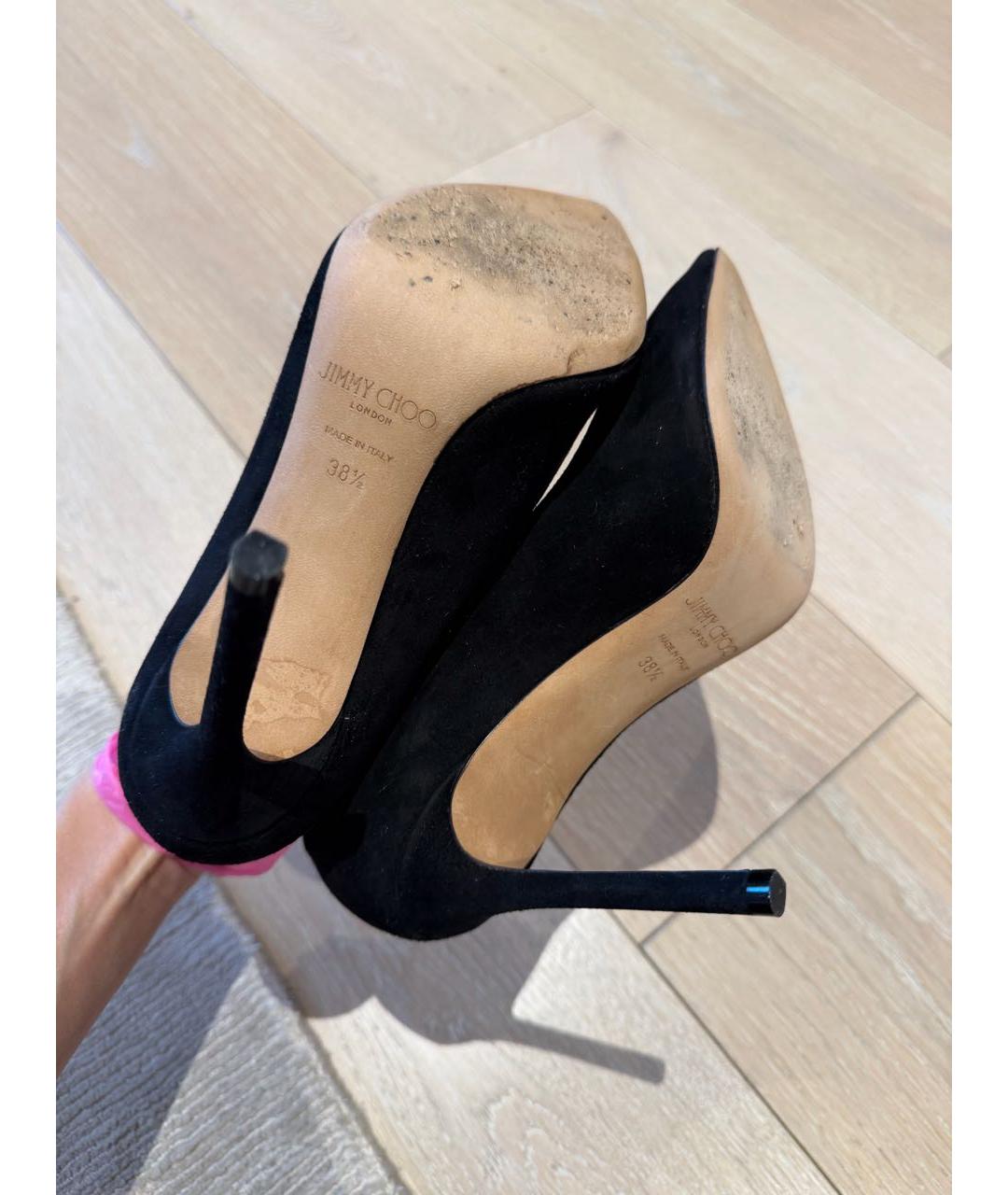 JIMMY CHOO Черные замшевые туфли, фото 5