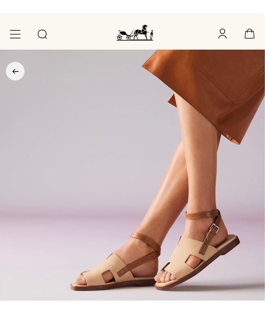 HERMES Бежевые замшевые сандалии, фото 7