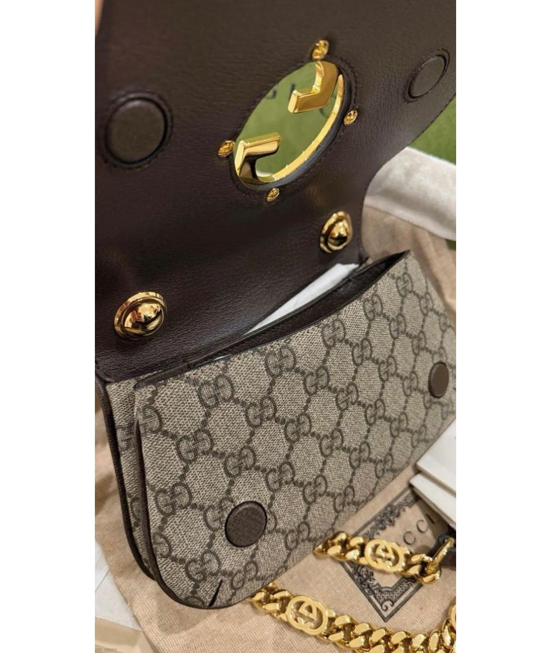 GUCCI Бежевая тканевая сумка через плечо, фото 4