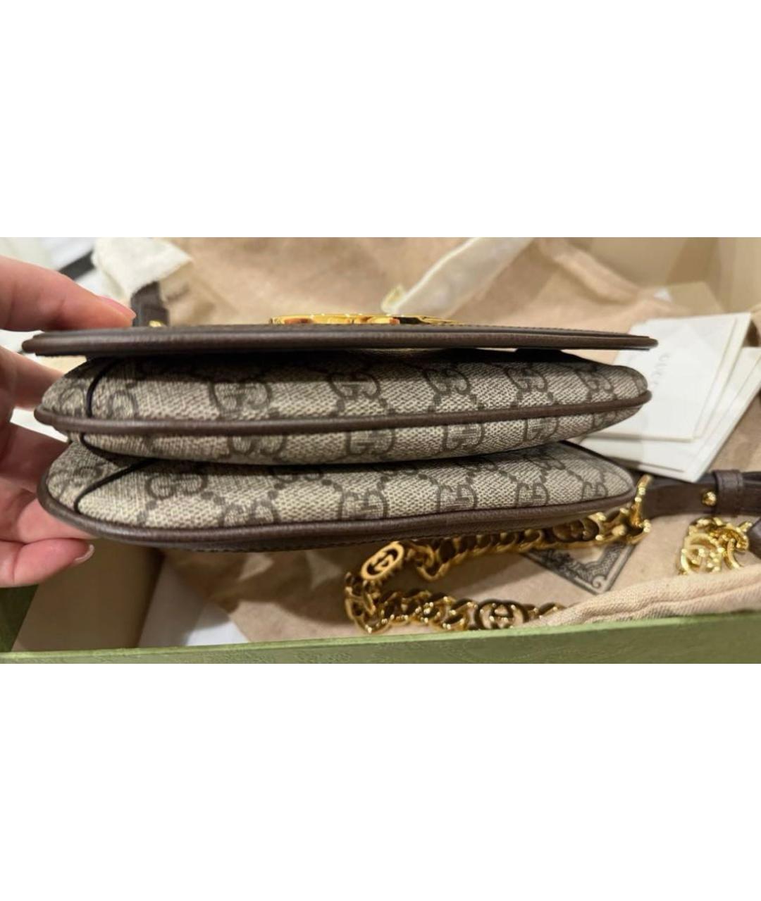 GUCCI Бежевая тканевая сумка через плечо, фото 6