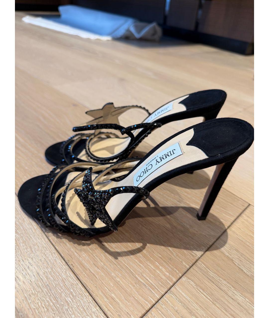 JIMMY CHOO Черные замшевые босоножки, фото 2