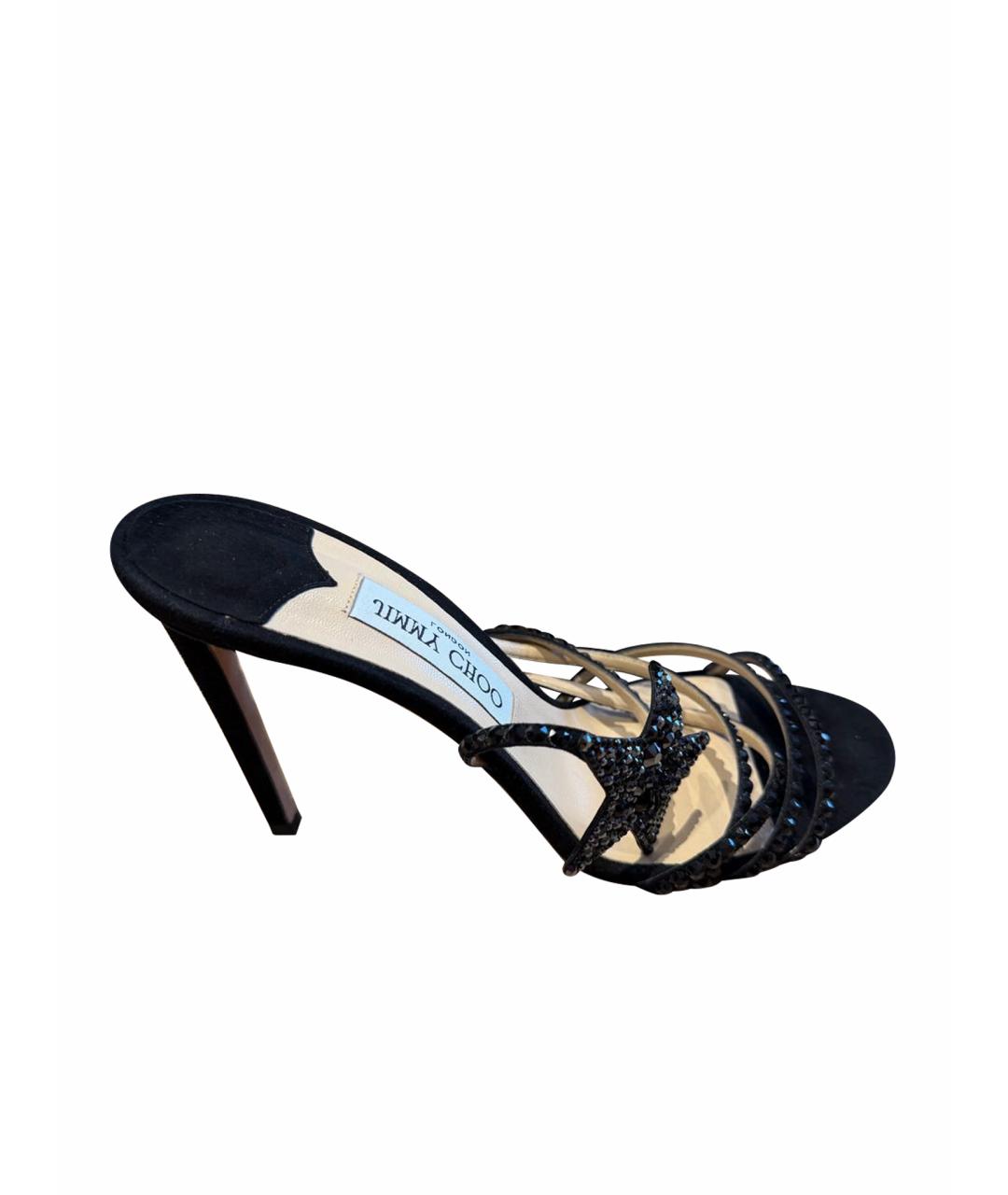 JIMMY CHOO Черные замшевые босоножки, фото 1