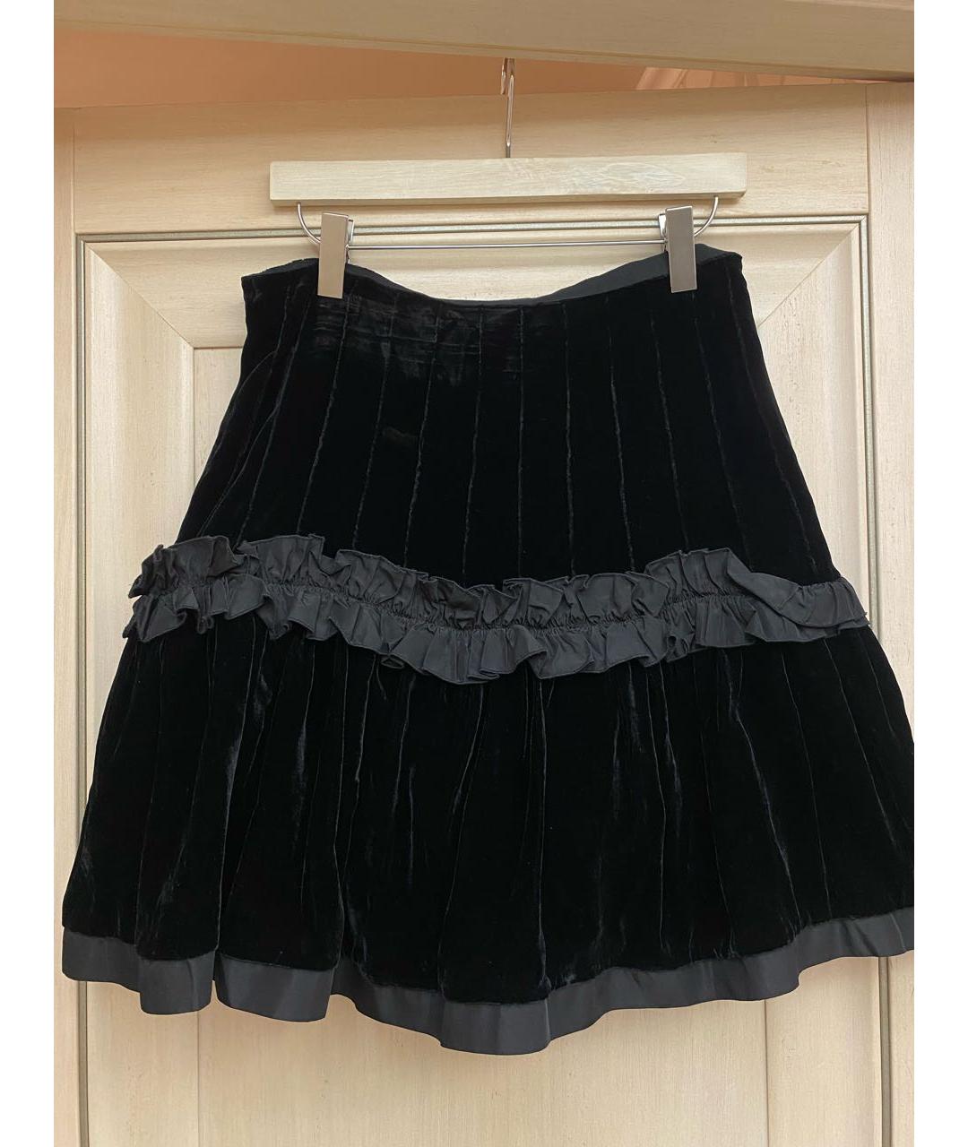 BLUGIRL Черная бархатная юбка миди, фото 6