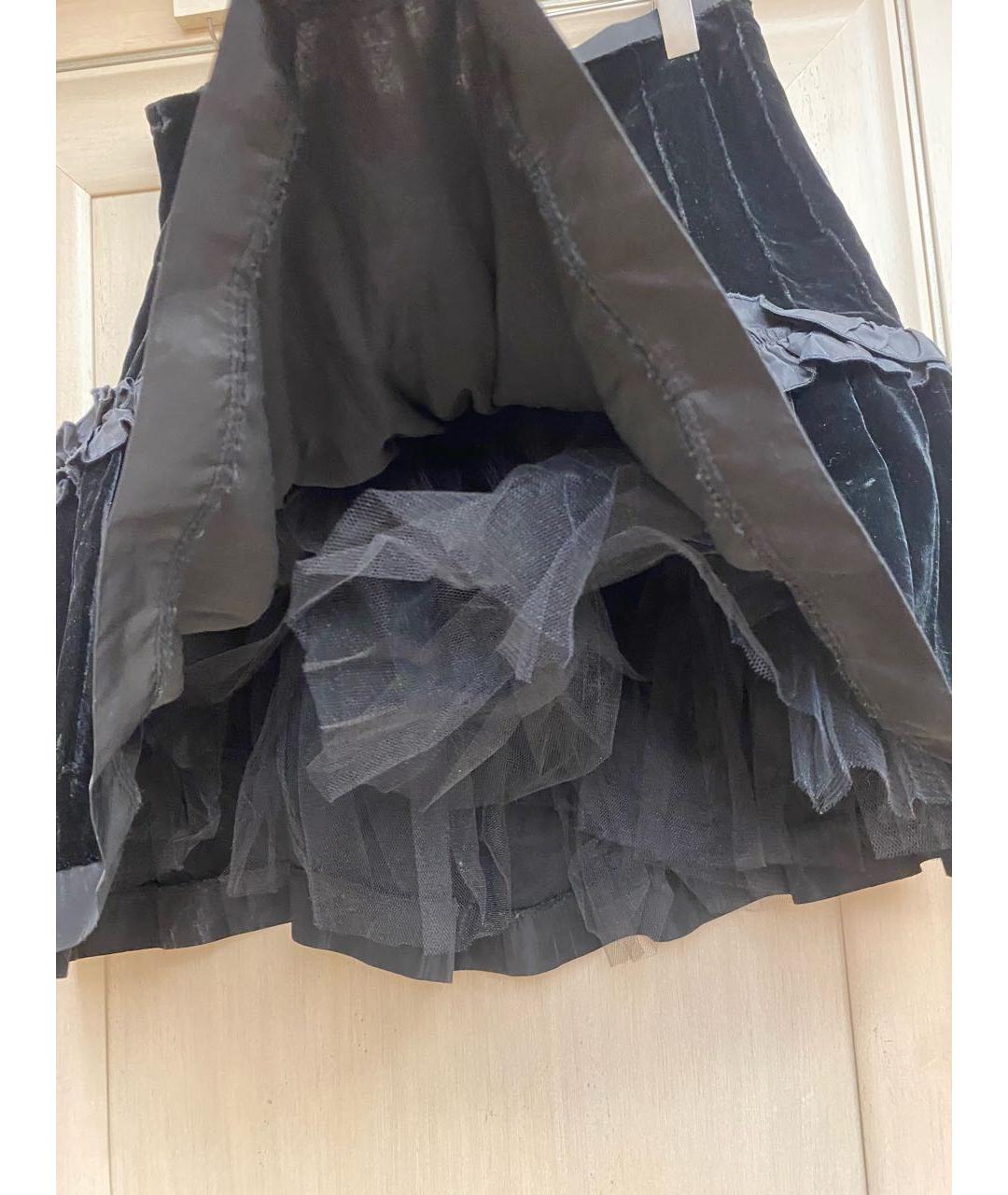 BLUGIRL Черная бархатная юбка миди, фото 5