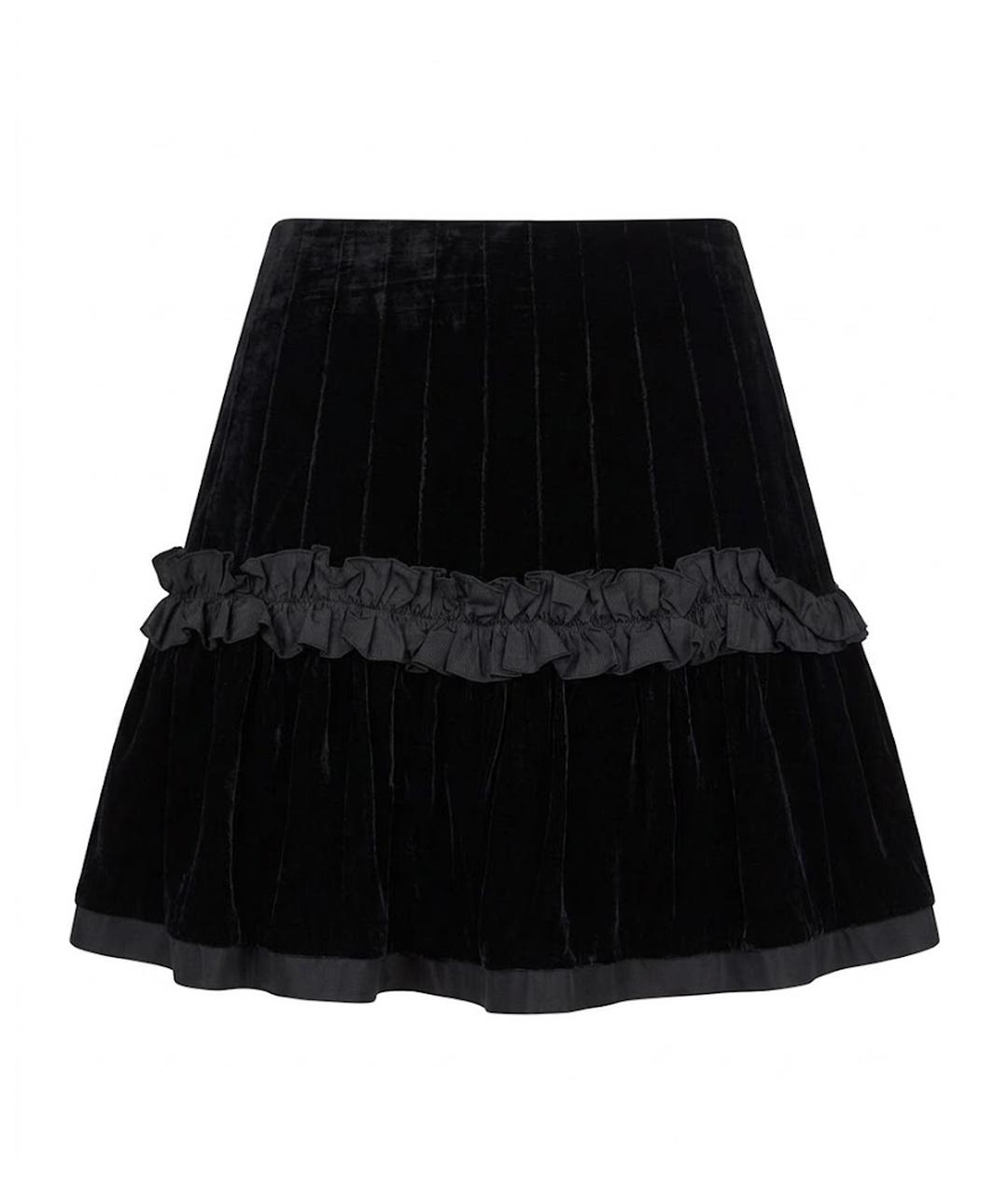 BLUGIRL Черная бархатная юбка миди, фото 1