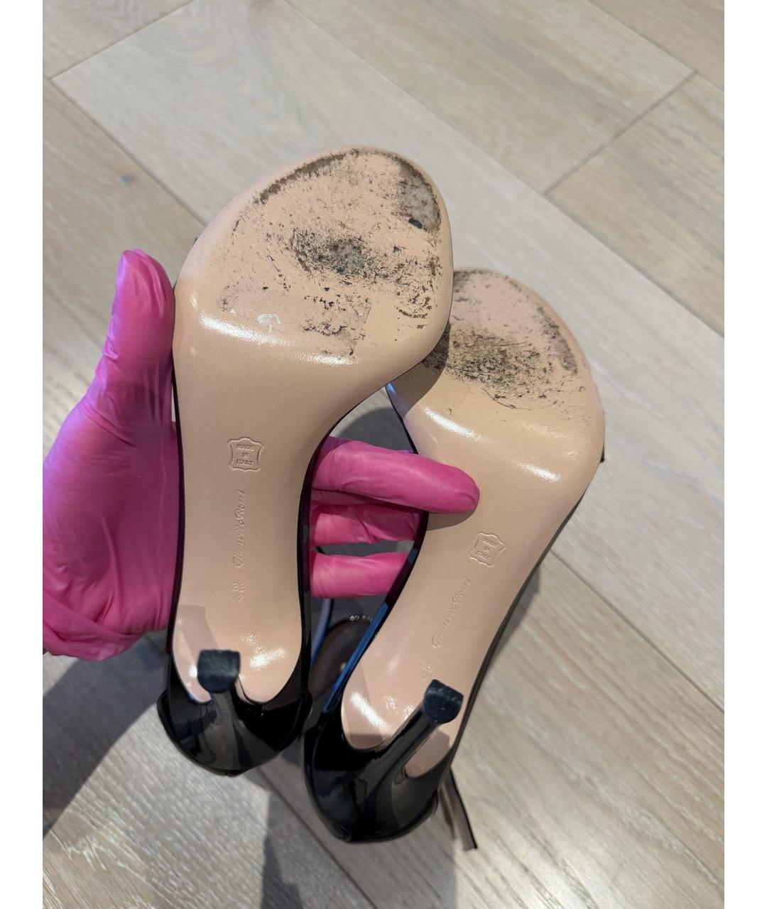 GIANVITO ROSSI Черные босоножки из лакированной кожи, фото 5