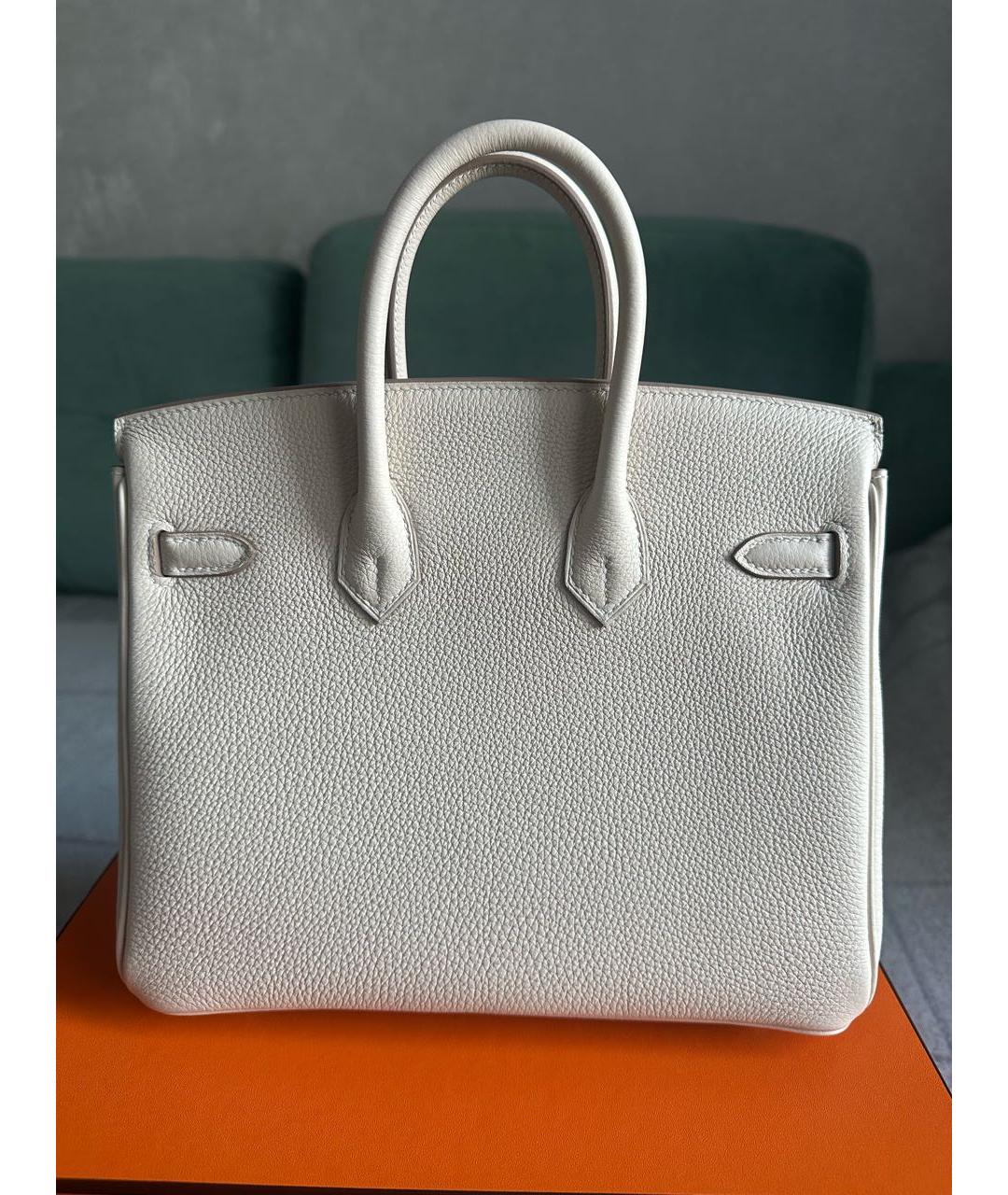 HERMES Бежевая кожаная сумка с короткими ручками, фото 2