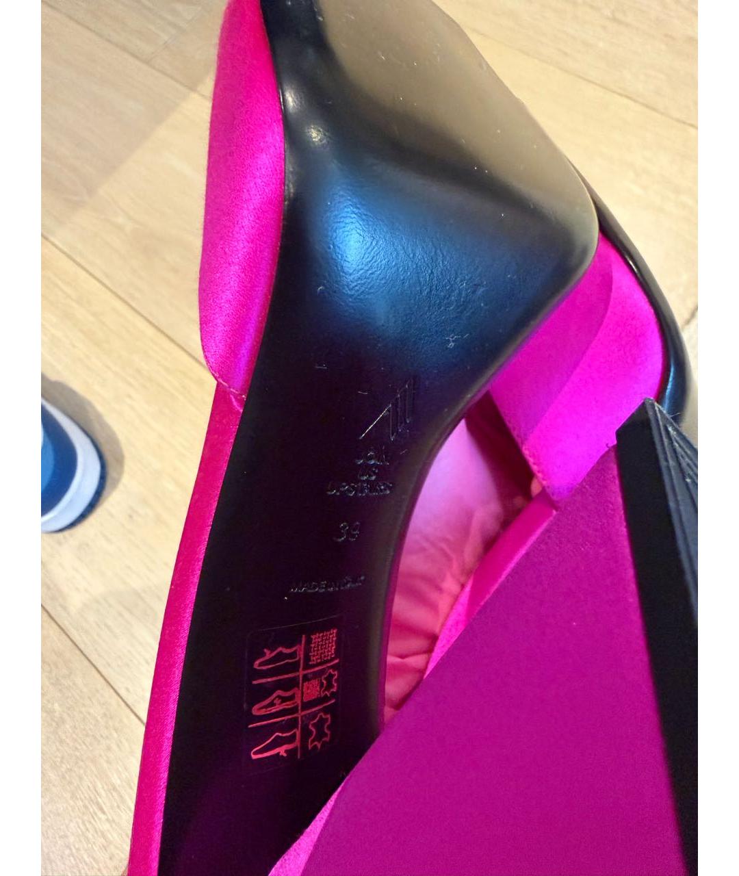 THE ATTICO Фуксия текстильные босоножки, фото 6