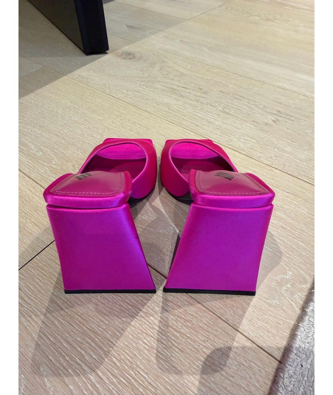 THE ATTICO Фуксия текстильные босоножки, фото 4