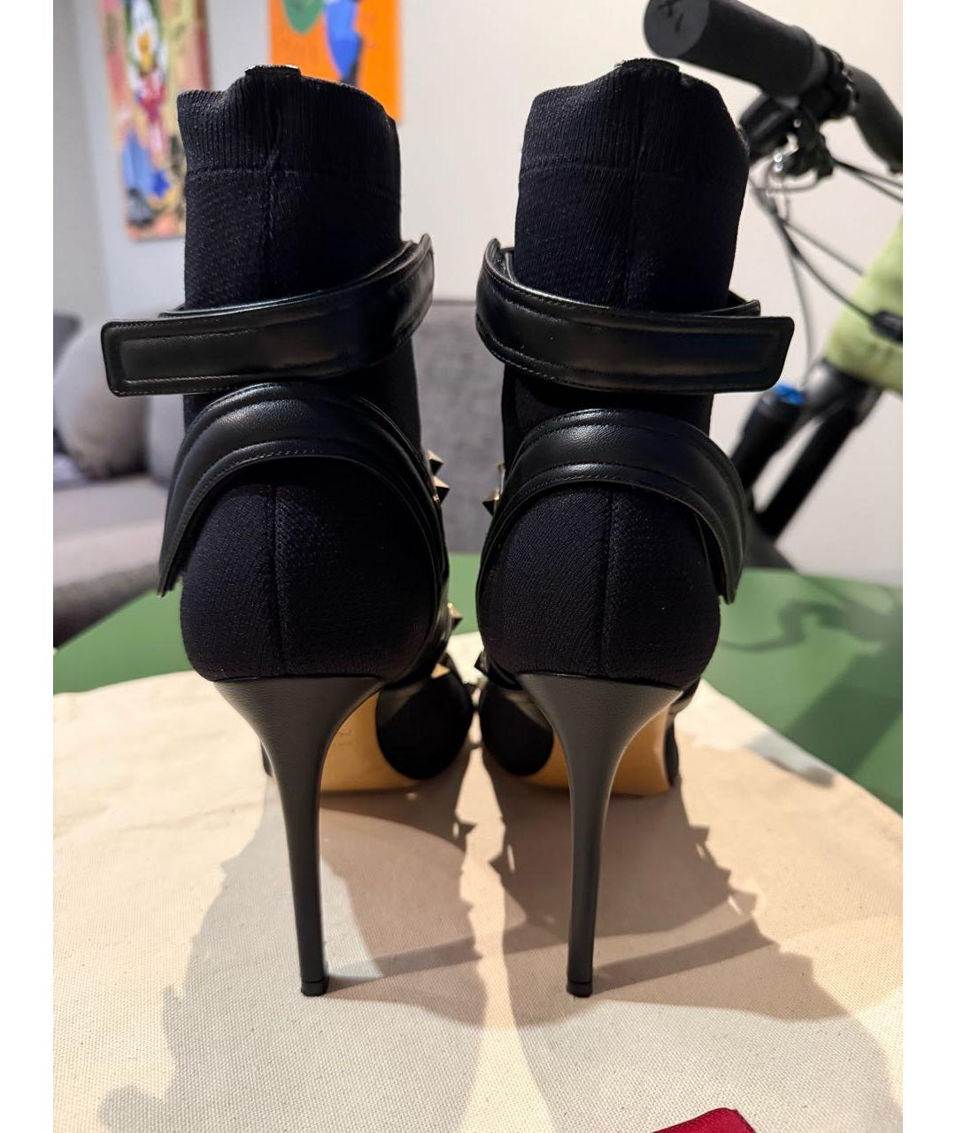 VALENTINO Черные текстильные ботильоны, фото 3