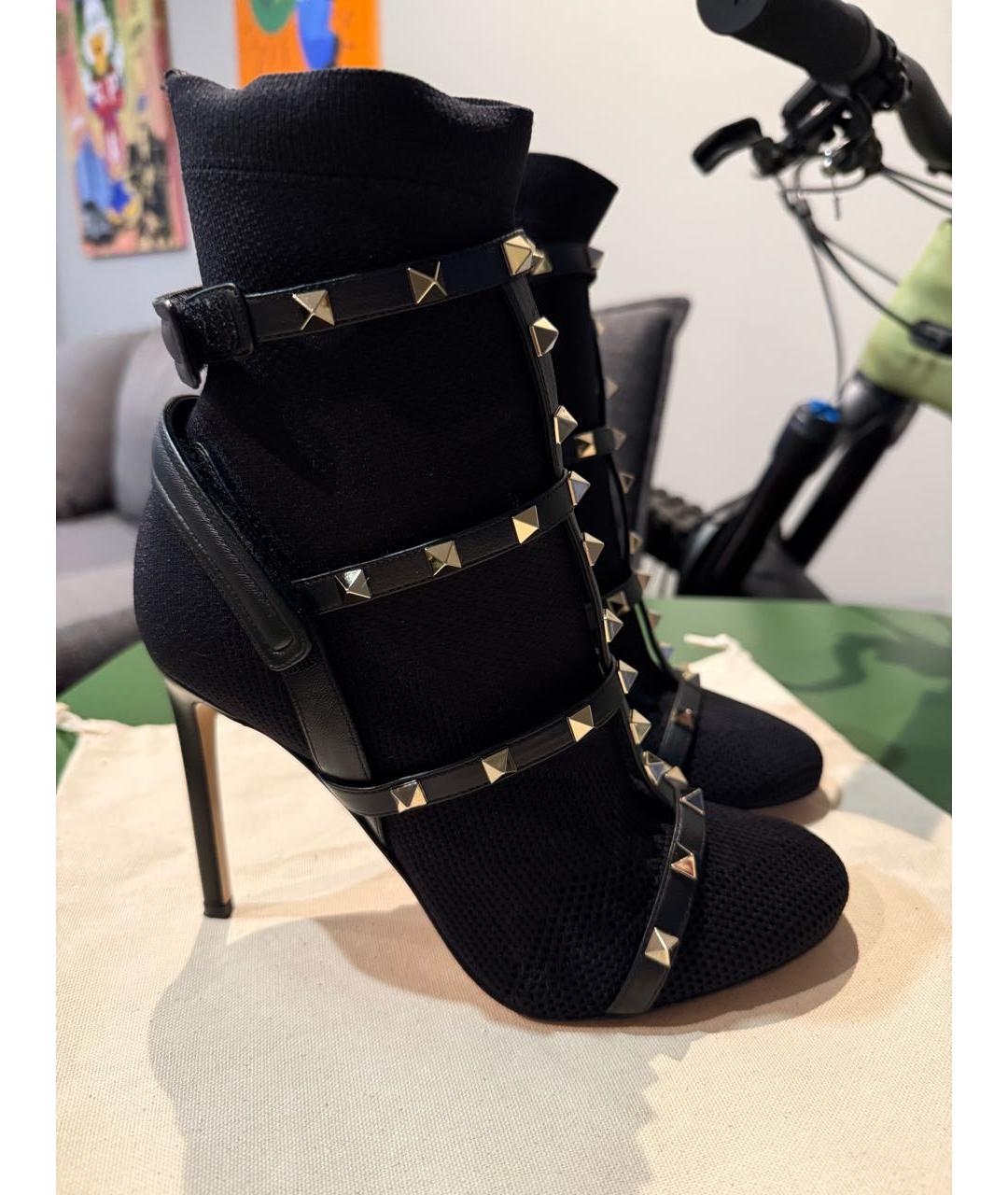 VALENTINO Черные текстильные ботильоны, фото 4