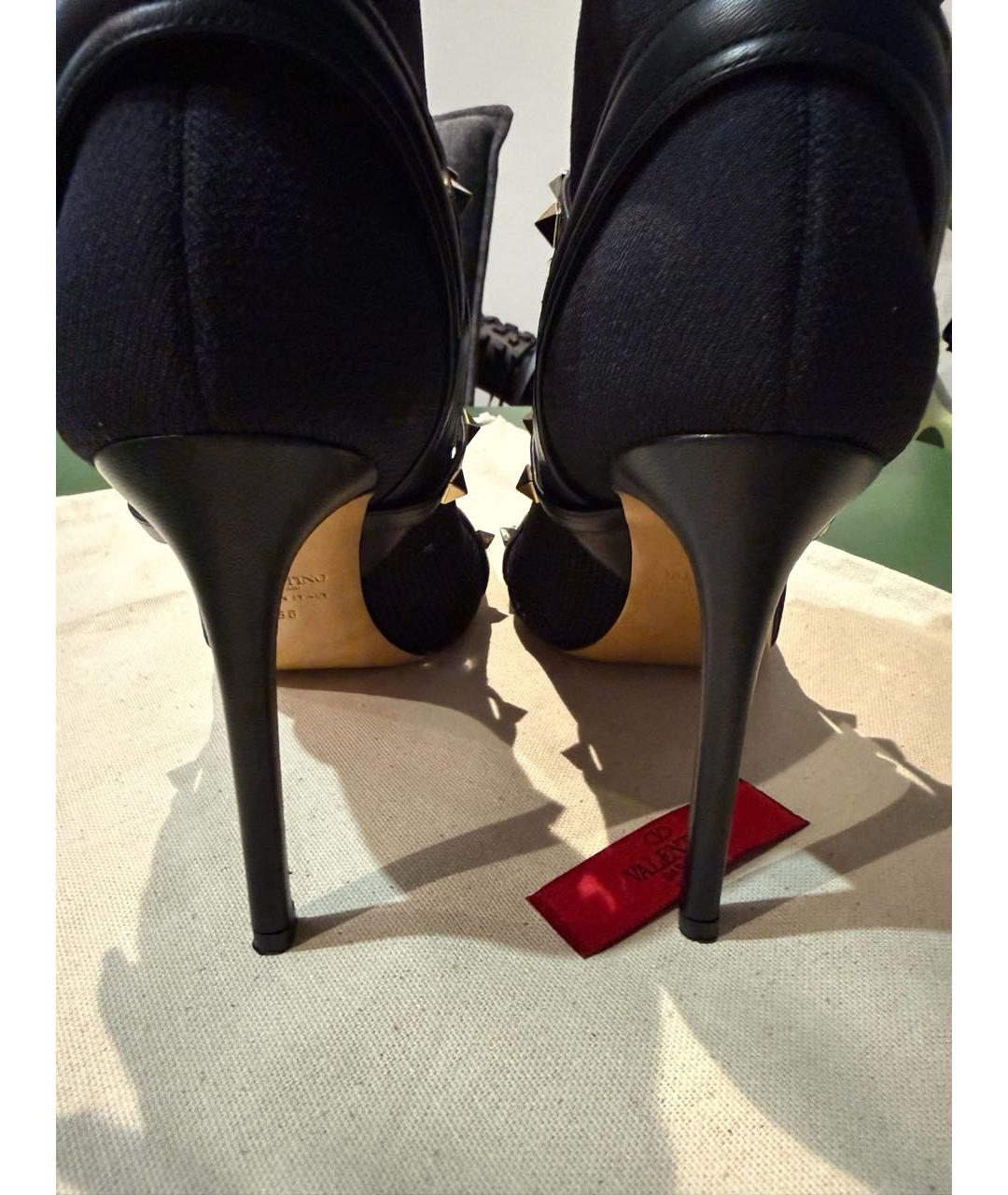 VALENTINO Черные текстильные ботильоны, фото 7