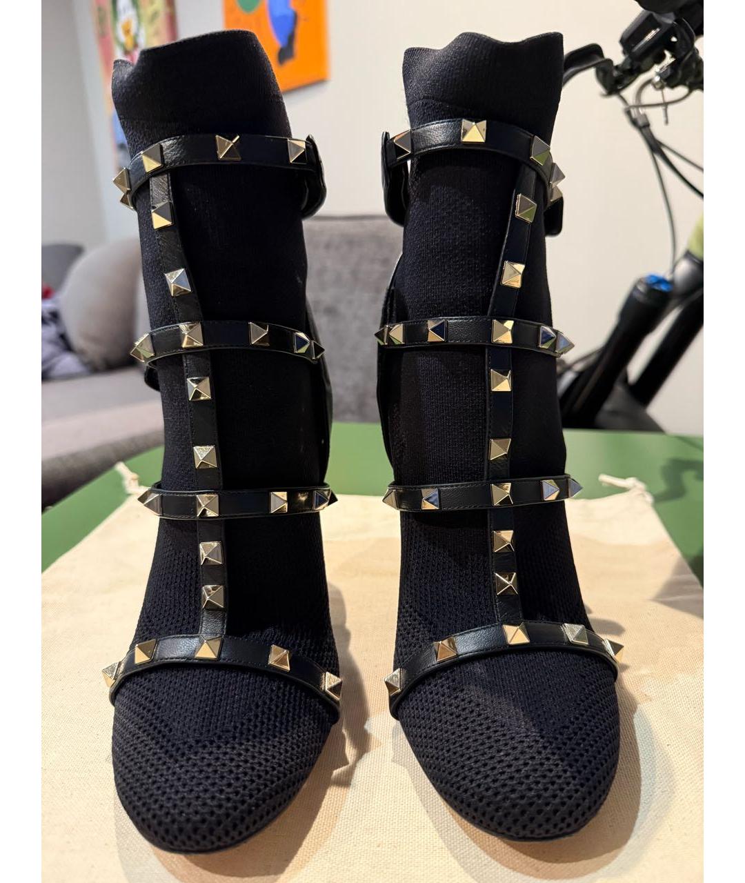 VALENTINO Черные текстильные ботильоны, фото 2