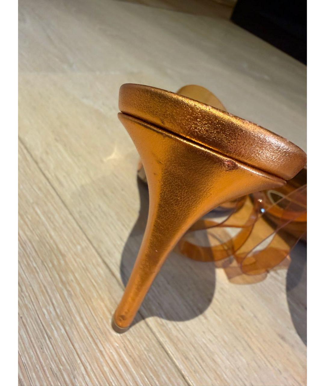 ALEXANDRE VAUTHIER Оранжевое кожаные босоножки, фото 4