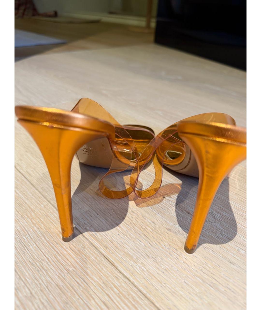 ALEXANDRE VAUTHIER Оранжевое кожаные босоножки, фото 3