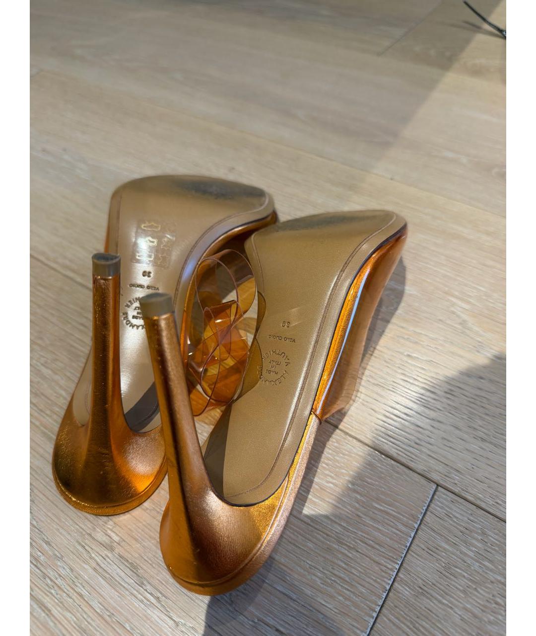 ALEXANDRE VAUTHIER Оранжевое кожаные босоножки, фото 7