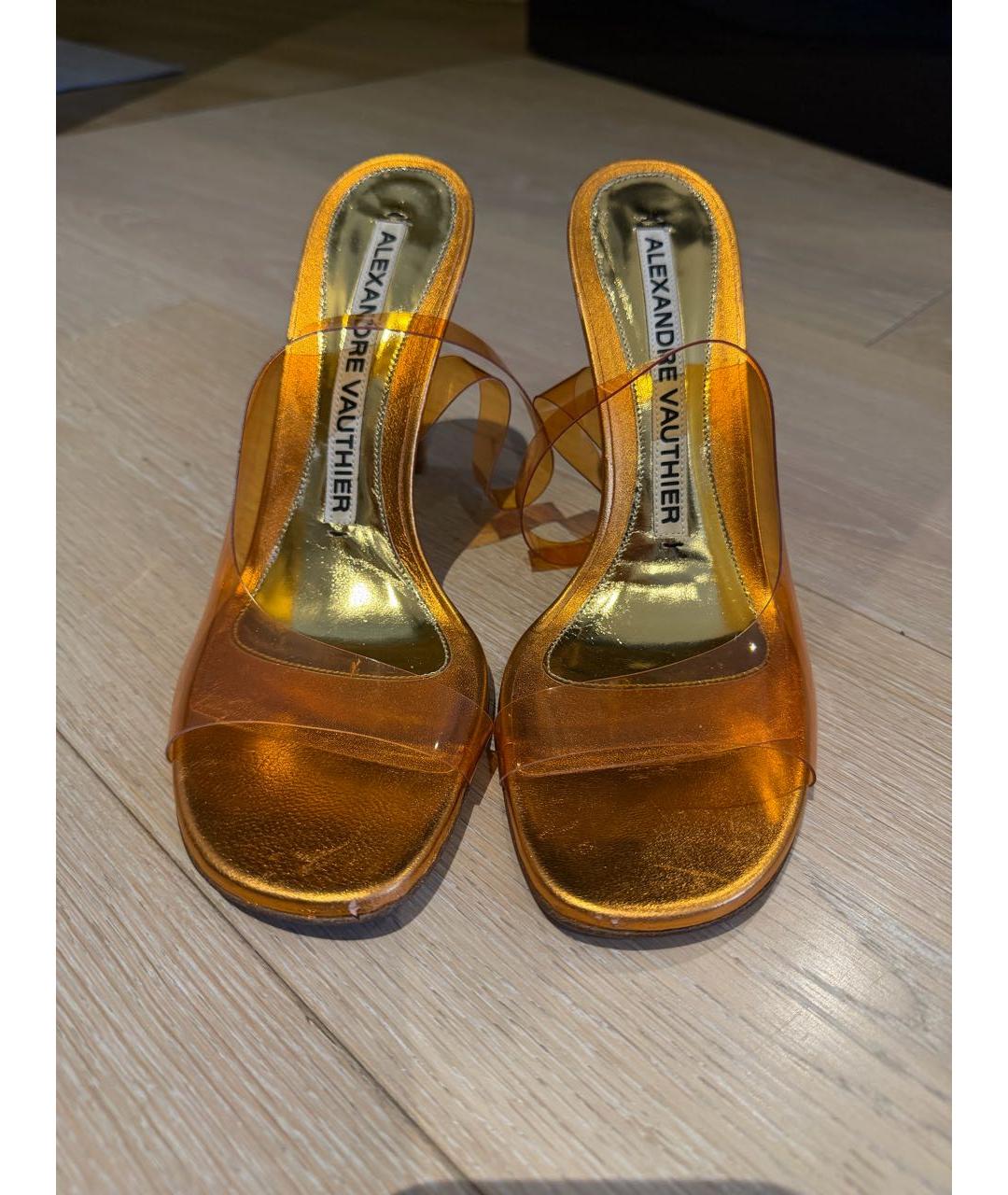 ALEXANDRE VAUTHIER Оранжевое кожаные босоножки, фото 2