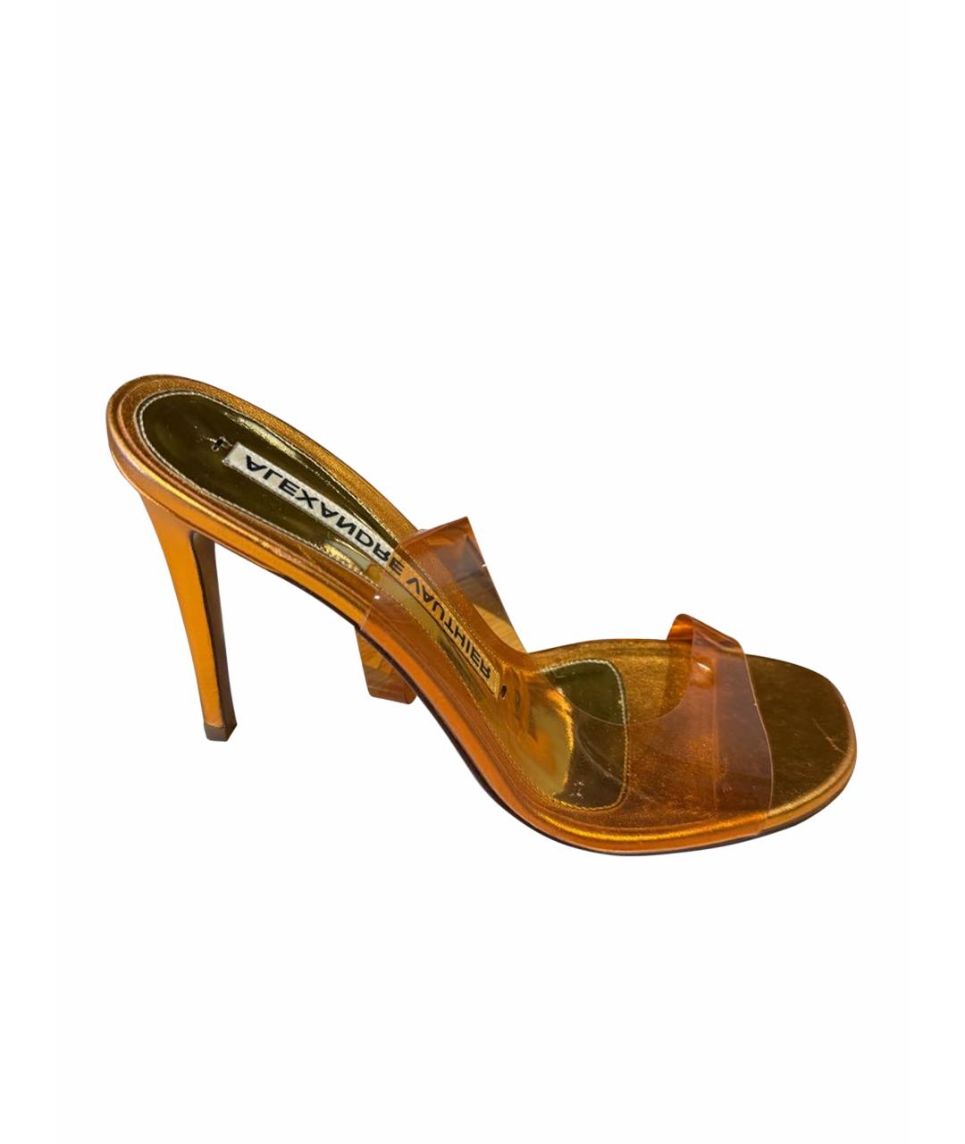 ALEXANDRE VAUTHIER Оранжевое кожаные босоножки, фото 1