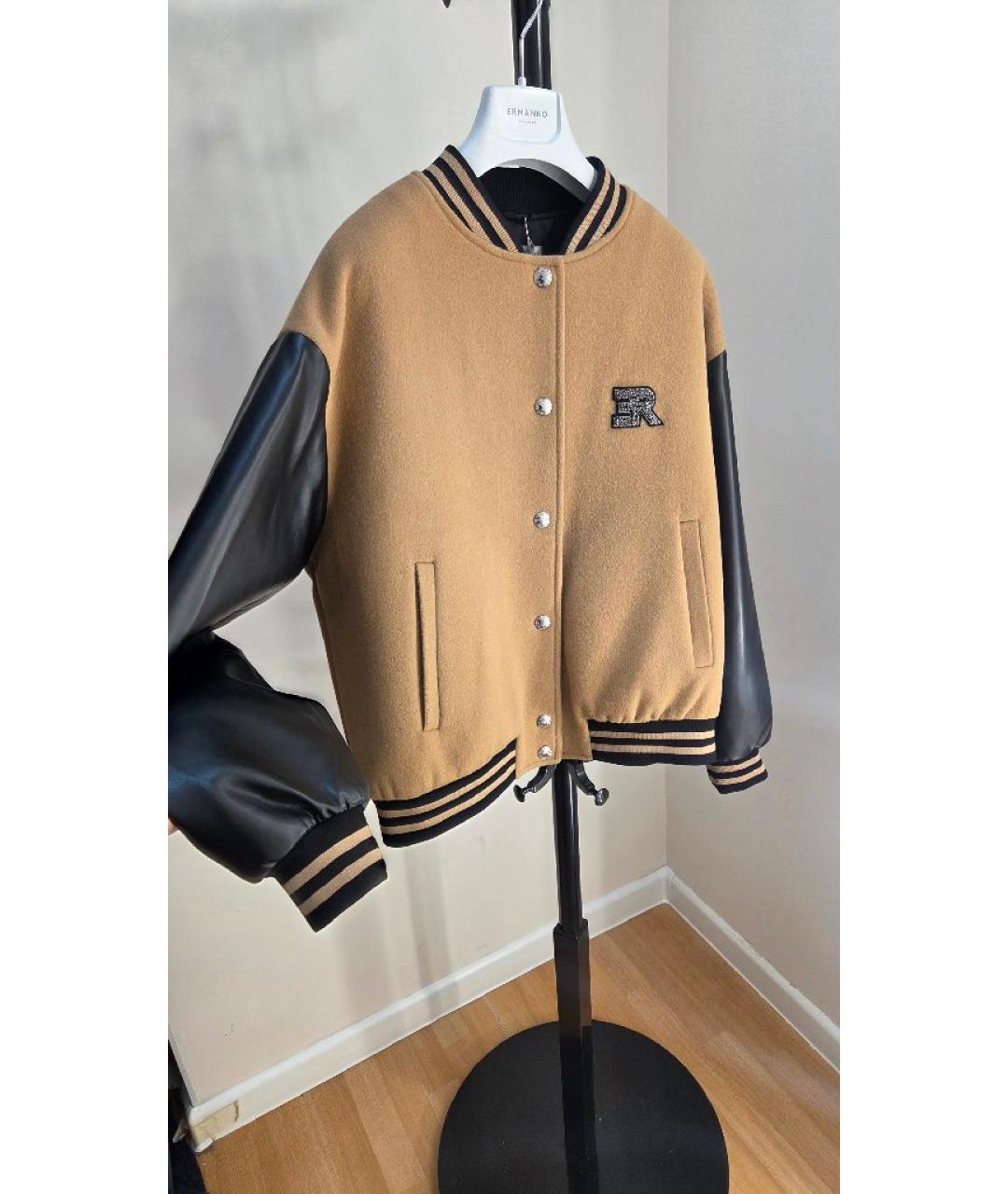 ERMANNO FIRENZE Бежевая шерстяная куртка, фото 5