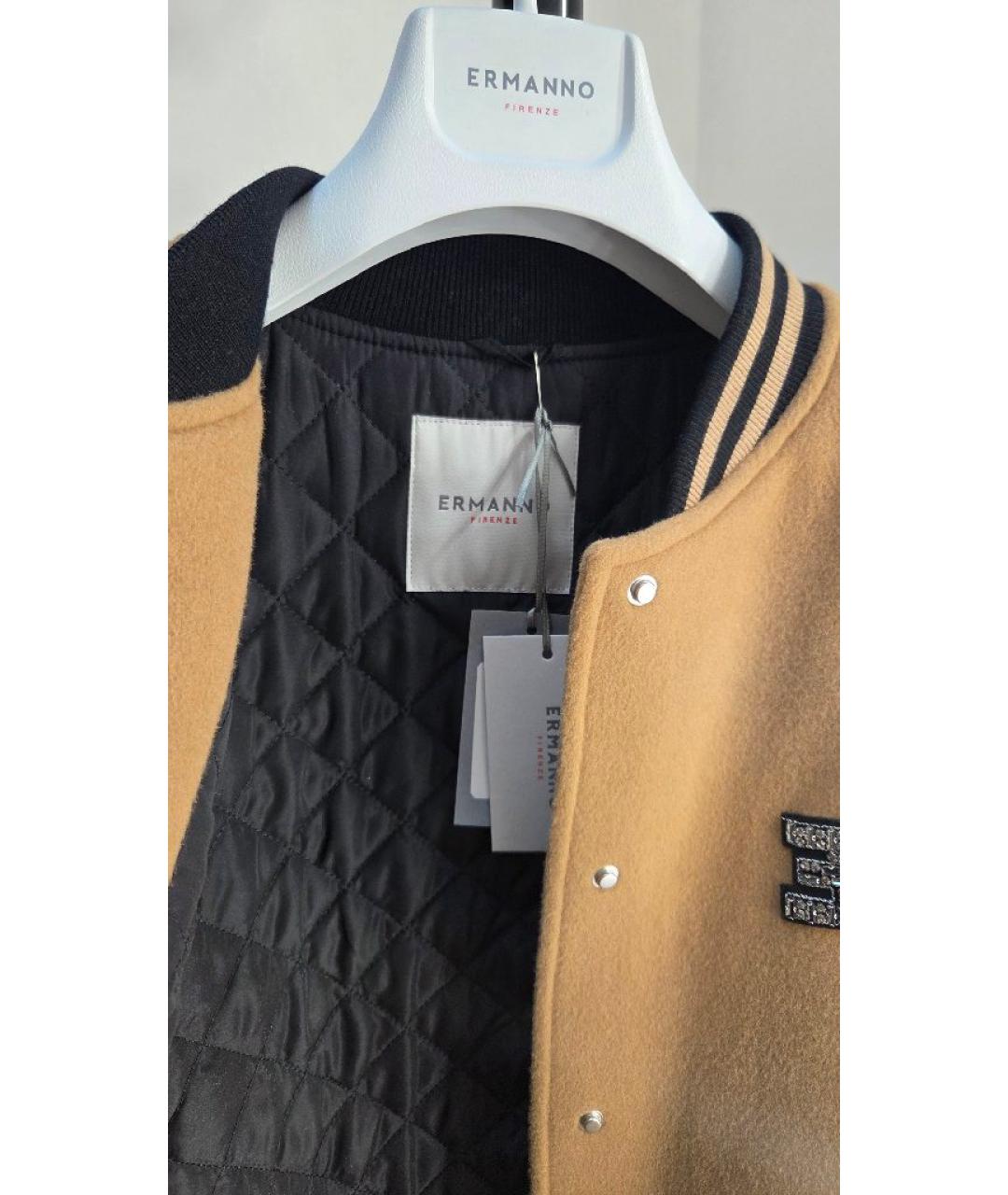 ERMANNO FIRENZE Бежевая шерстяная куртка, фото 3