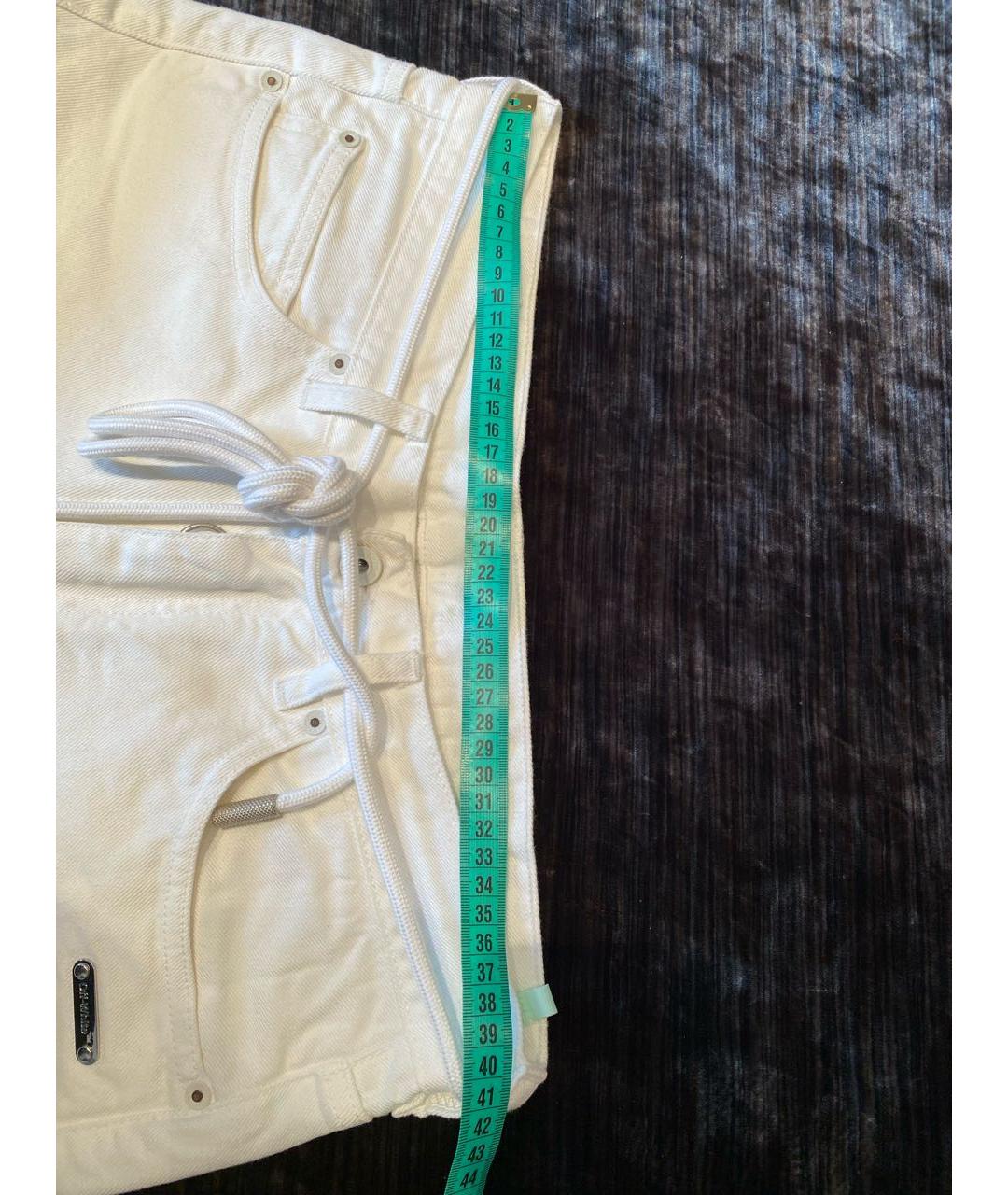 OFF-WHITE Белые хлопковые прямые джинсы, фото 7