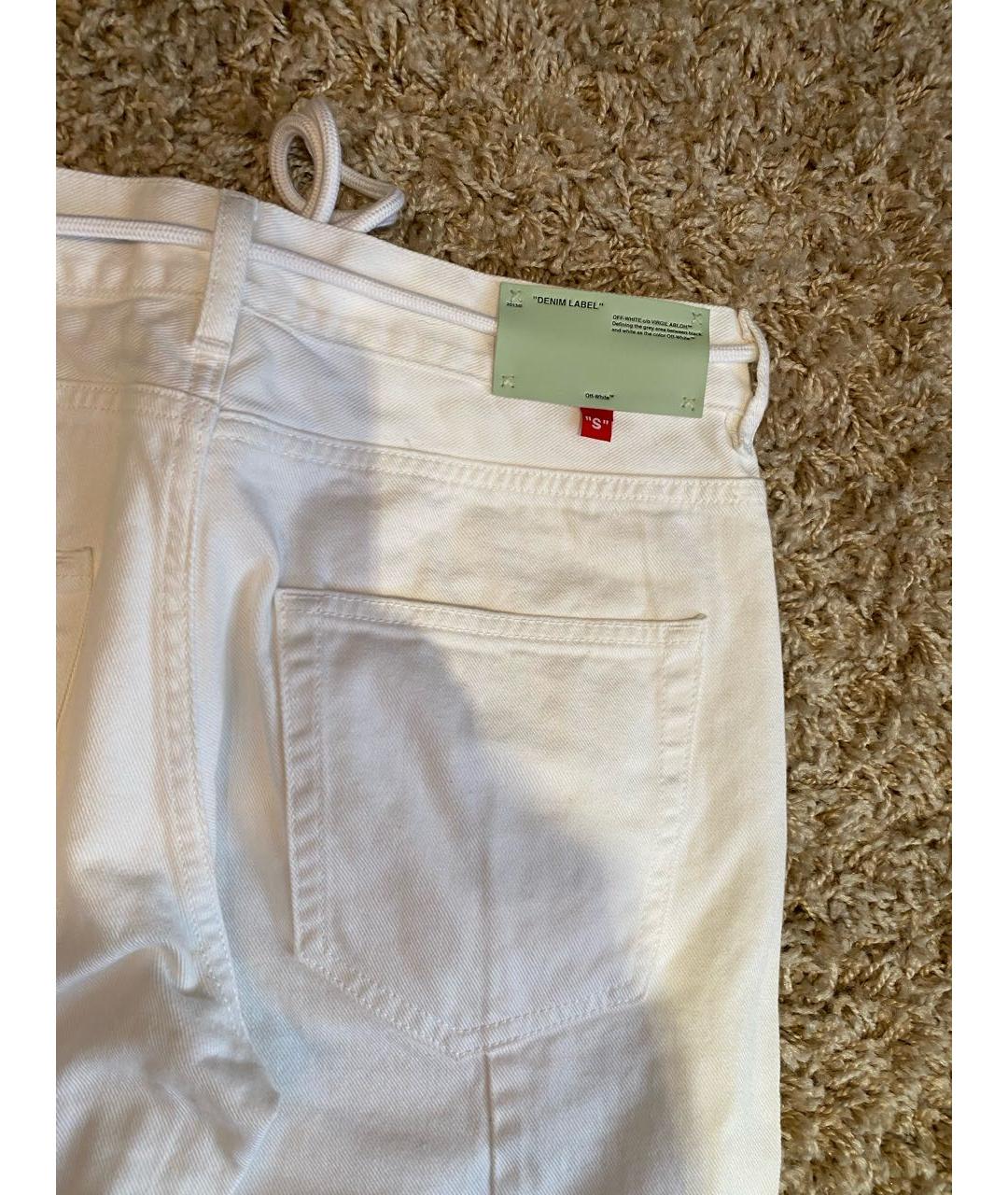 OFF-WHITE Белые хлопковые прямые джинсы, фото 3