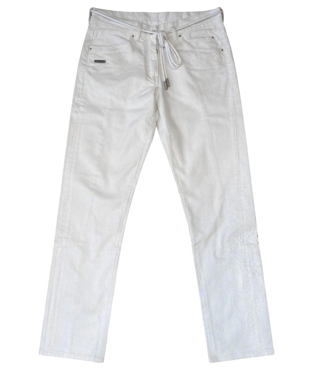 OFF-WHITE Белые хлопковые прямые джинсы, фото 1
