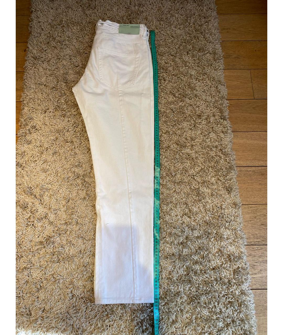 OFF-WHITE Белые хлопковые прямые джинсы, фото 8