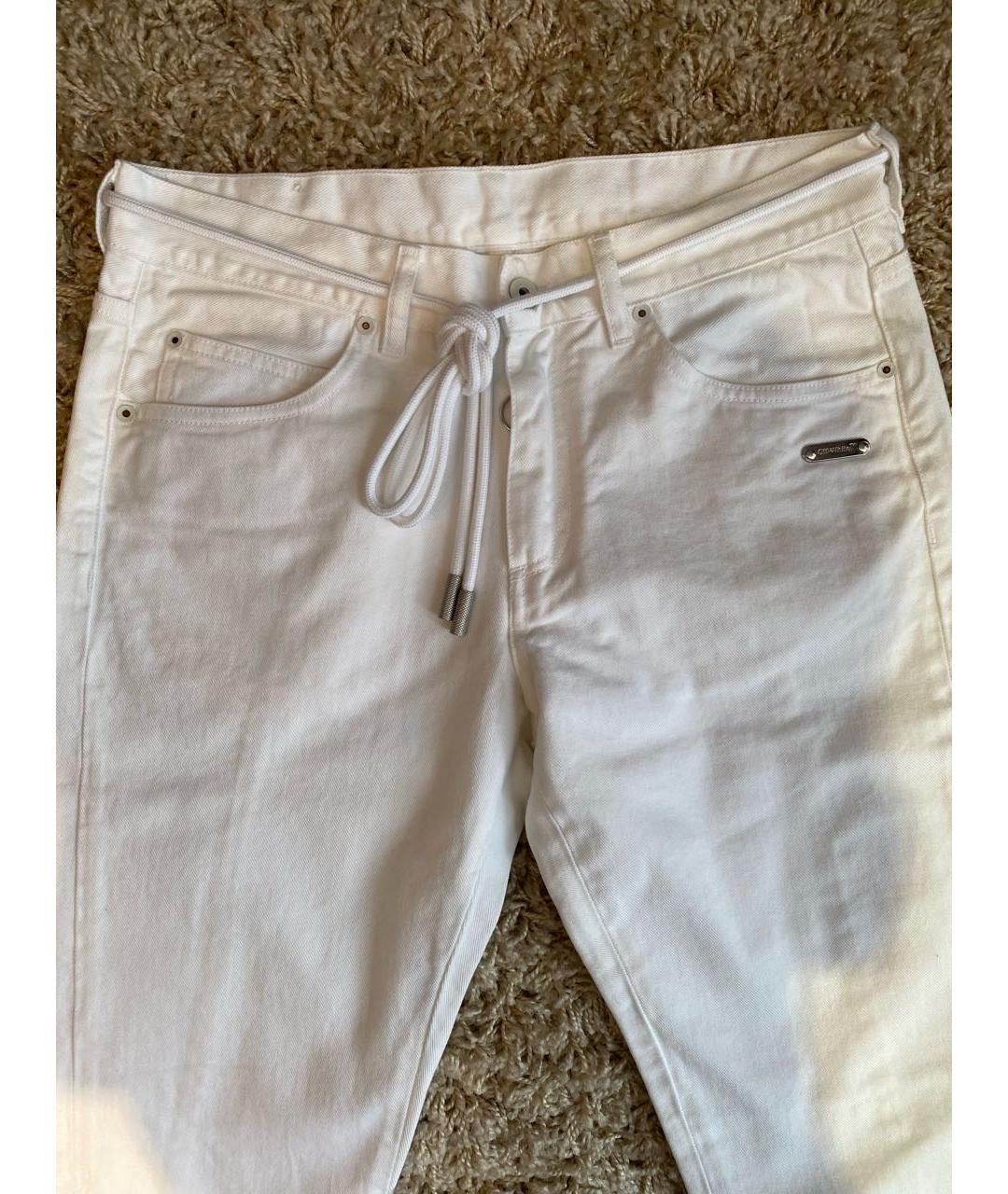 OFF-WHITE Белые хлопковые прямые джинсы, фото 4
