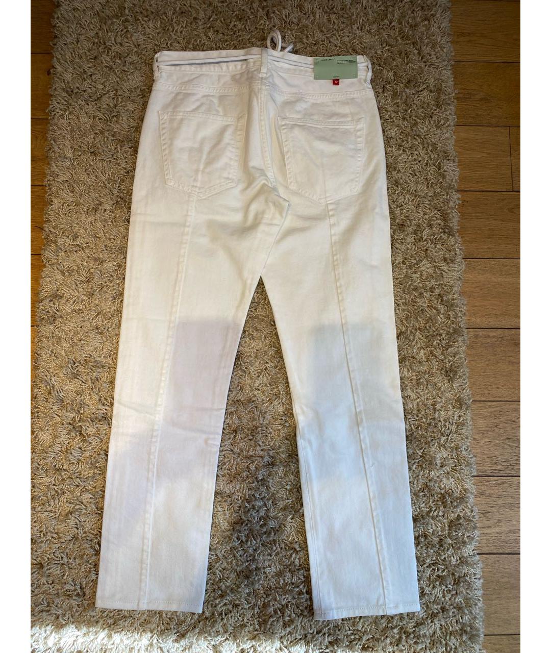 OFF-WHITE Белые хлопковые прямые джинсы, фото 2