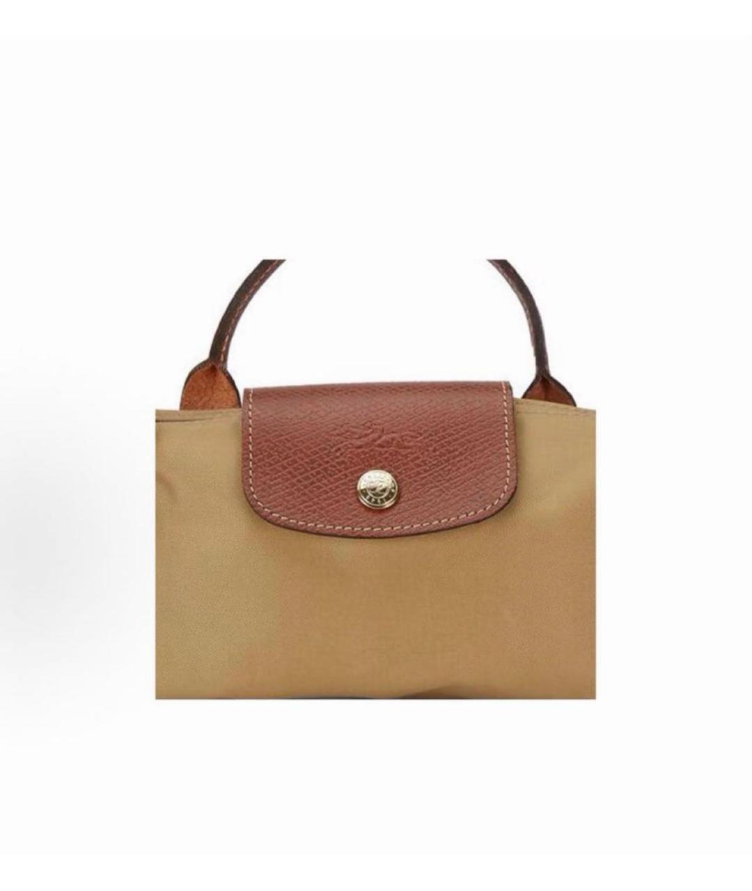 LONGCHAMP Горчичная сумка с короткими ручками, фото 4