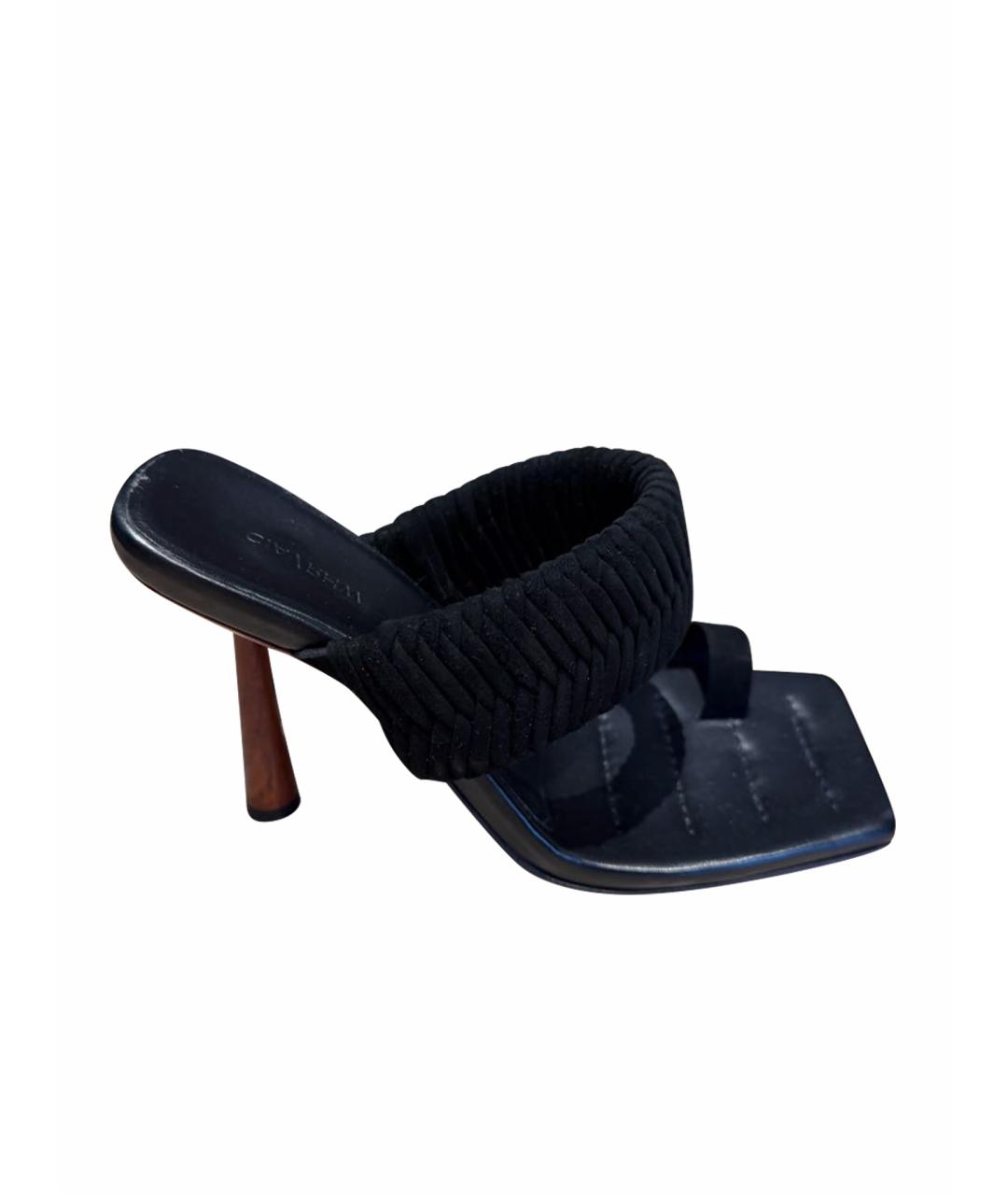 GIABORGHINI Черные кожаные босоножки, фото 1