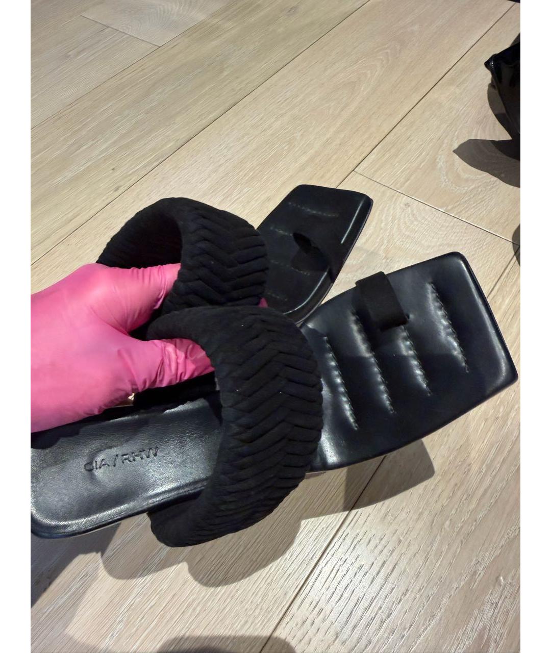 GIABORGHINI Черные кожаные босоножки, фото 6