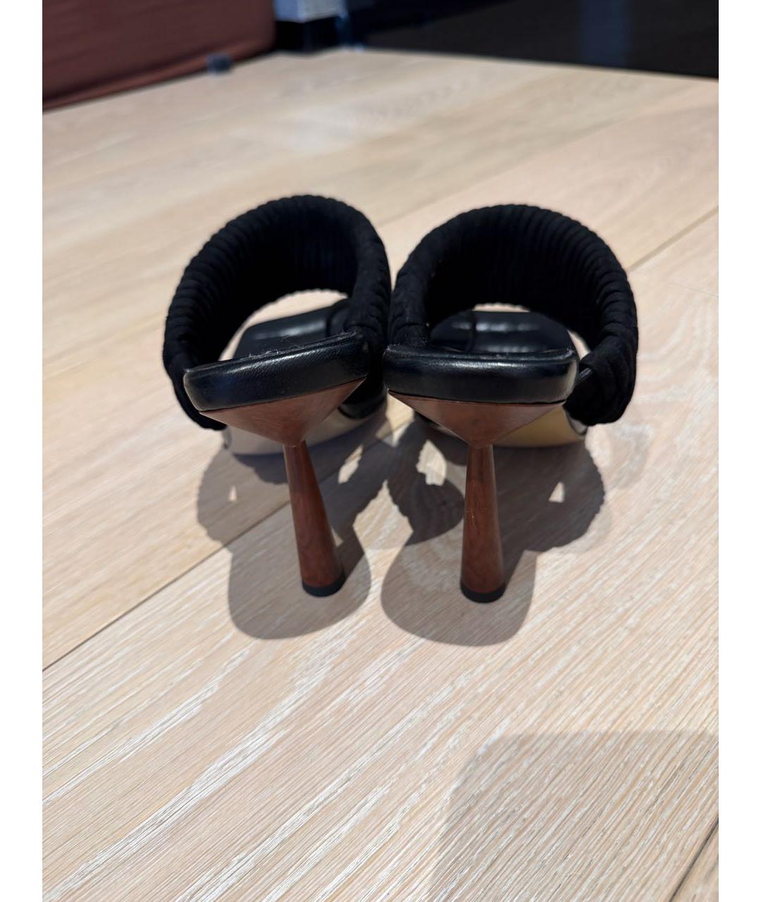 GIABORGHINI Черные кожаные босоножки, фото 3