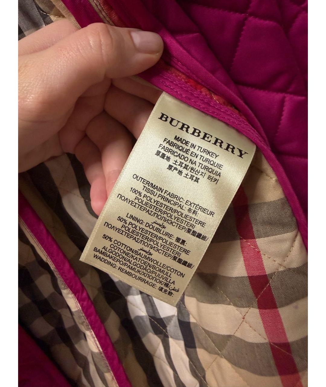 BURBERRY Фуксия полиэстеровая куртка, фото 5