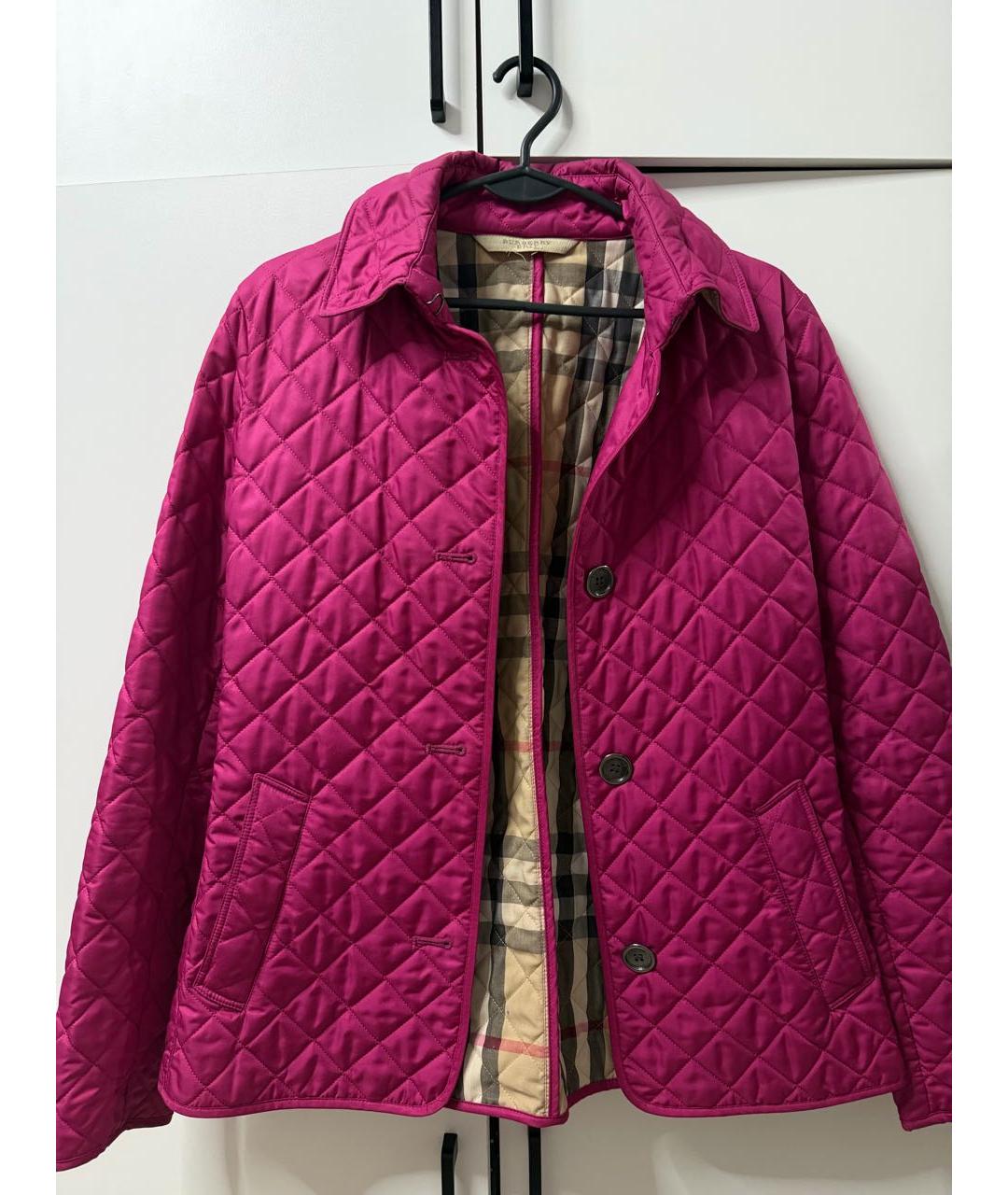 BURBERRY Фуксия полиэстеровая куртка, фото 6