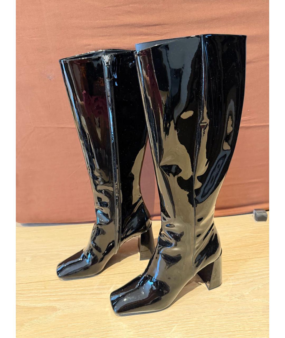 PRADA Черные сапоги из лакированной кожи, фото 8